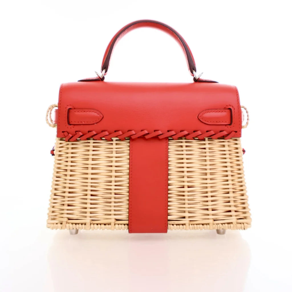 RARE Exclusive Hermes Picnic Kelly 20 Rouge De Coeur Swift OABKSY