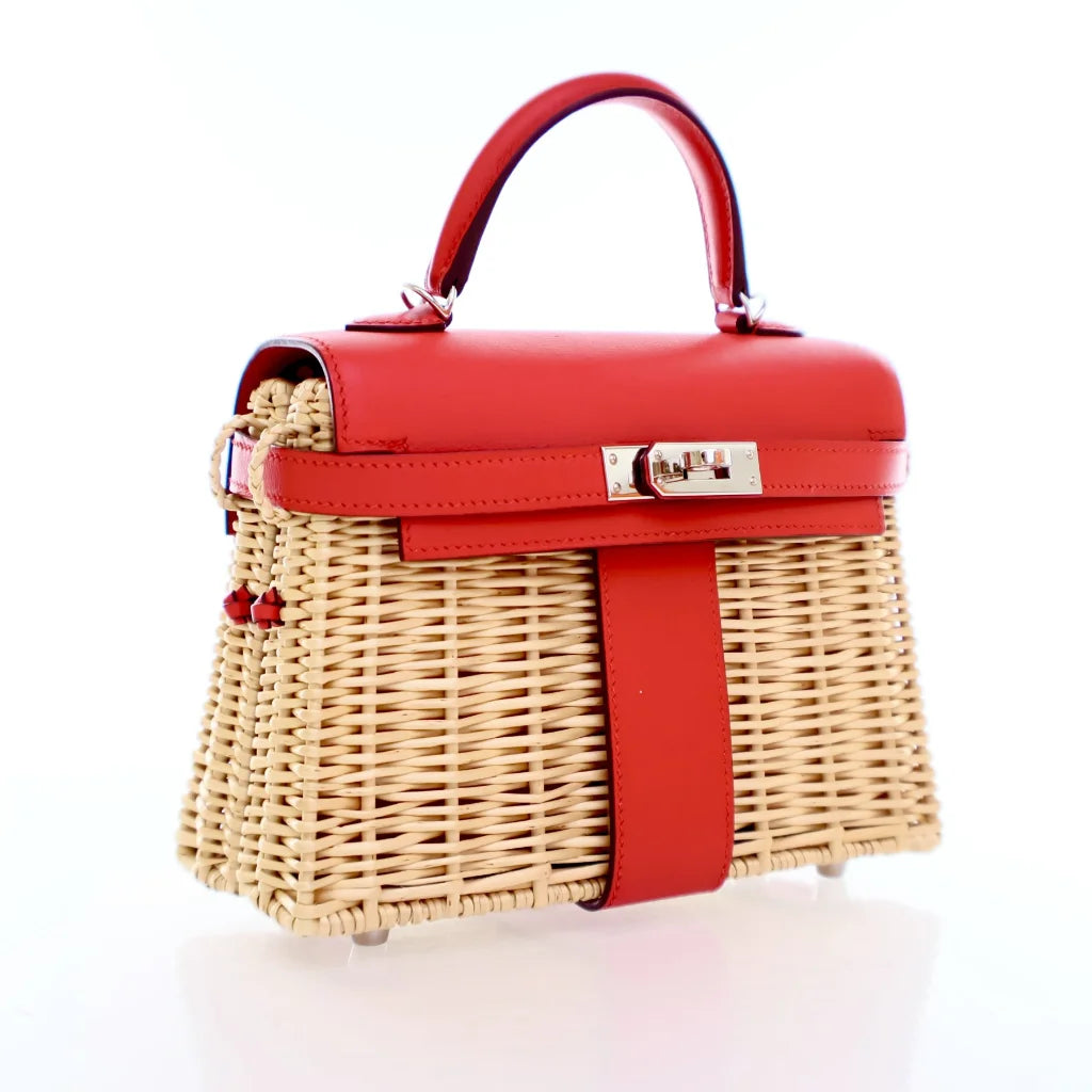 RARE Exclusive Hermes Picnic Kelly 20 Rouge De Coeur Swift OABKSY