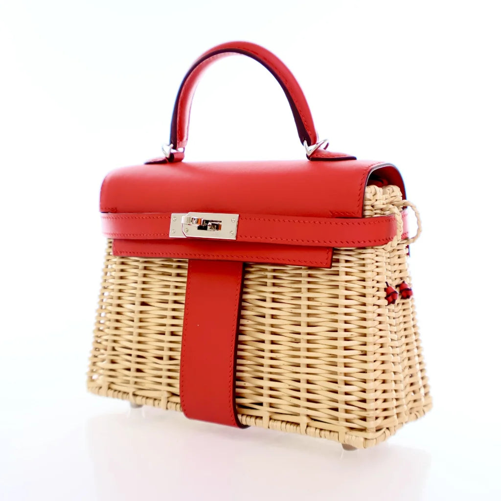 RARE Exclusive Hermes Picnic Kelly 20 Rouge De Coeur Swift OABKSY