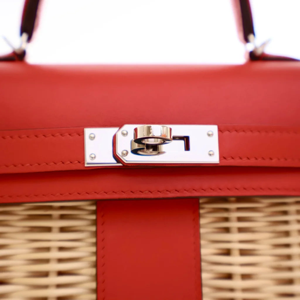 RARE Exclusive Hermes Picnic Kelly 20 Rouge De Coeur Swift OABKSY