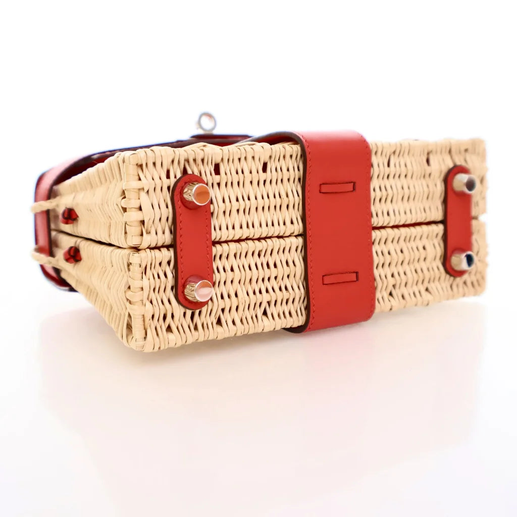 RARE Exclusive Hermes Picnic Kelly 20 Rouge De Coeur Swift OABKSY