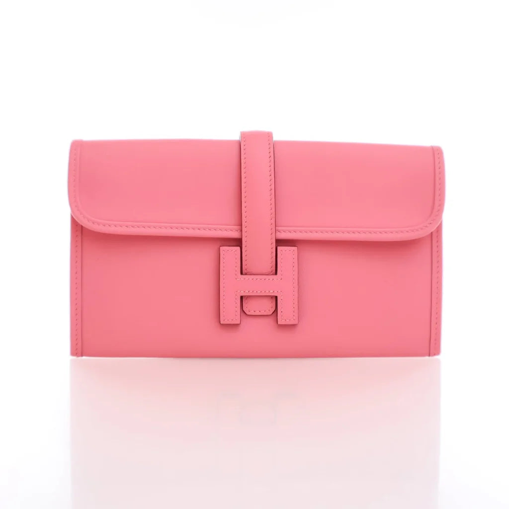 Hermes Jige Duo Clutch Rose Azalee Swift LNI64C