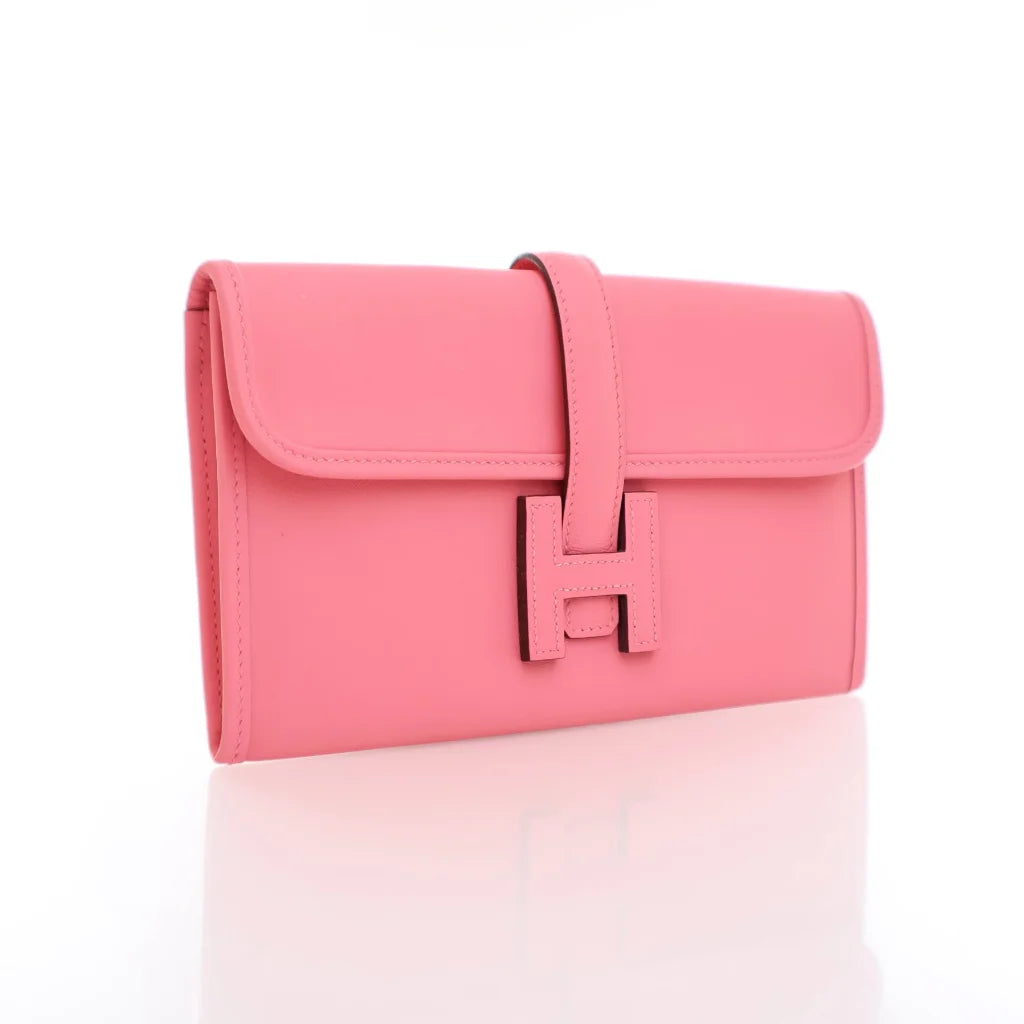 Hermes Jige Duo Clutch Rose Azalee Swift LNI64C