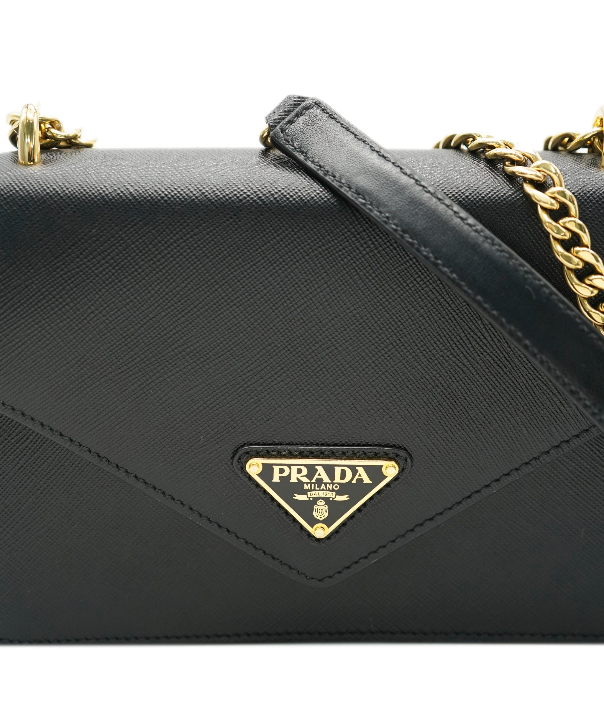 Prada Prada black saffiano envelope bag with GHW - AJC0651