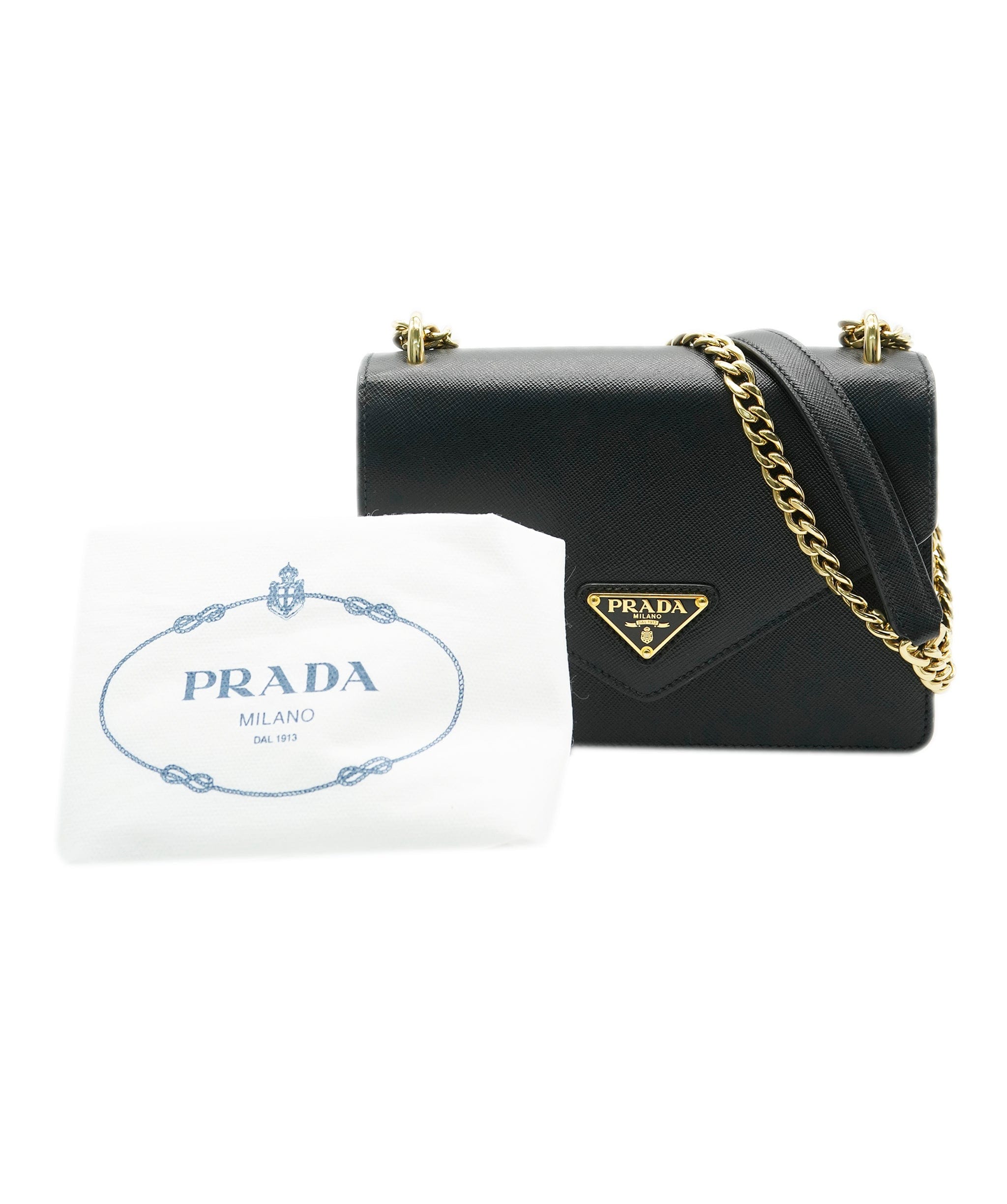 Prada Prada black saffiano envelope bag with GHW - AJC0651