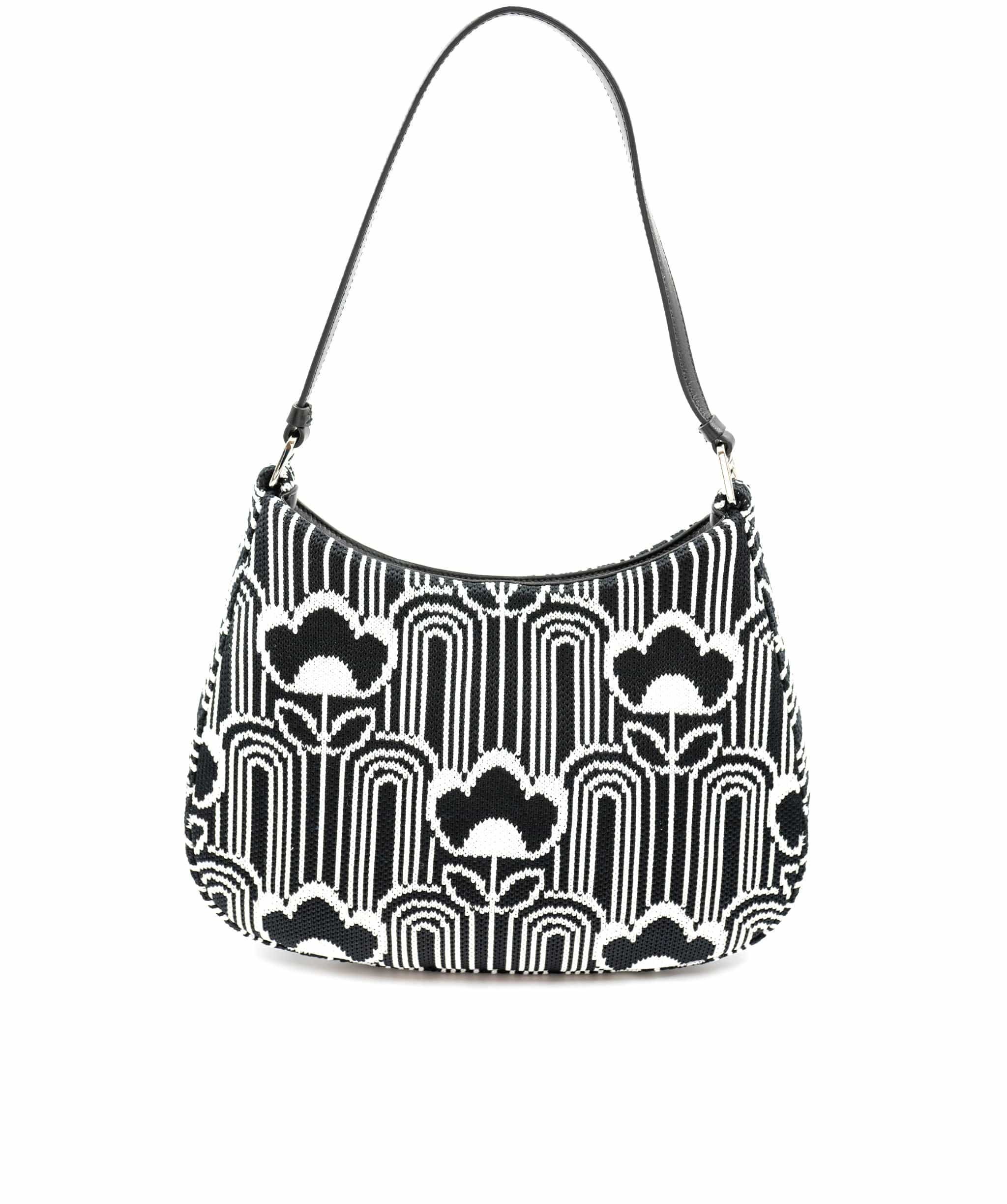 Prada Prada Black White Jacquard Knit Cleo Shoulder Bag ABC0228