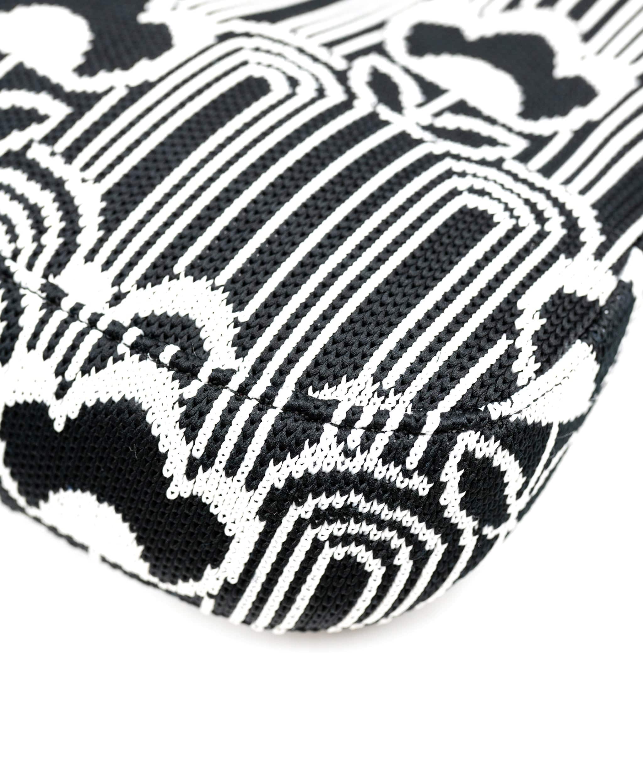 Prada Prada Black White Jacquard Knit Cleo Shoulder Bag ABC0228