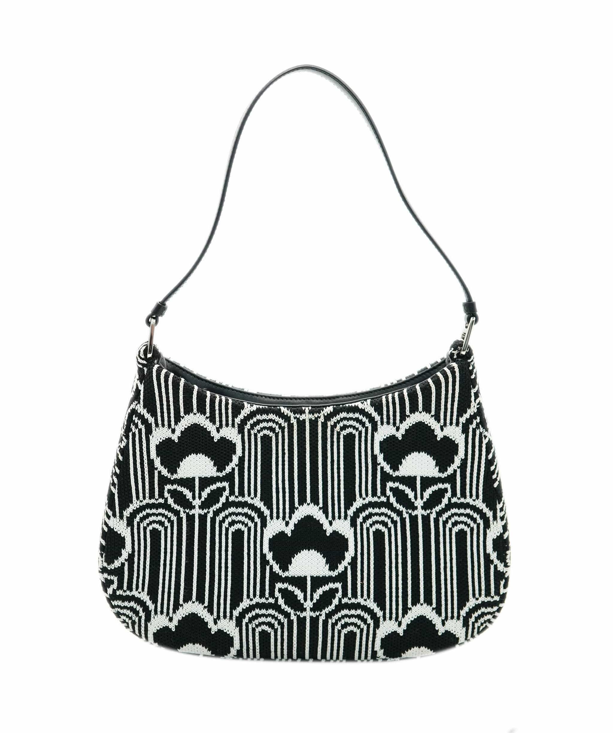 Prada Prada Black White Jacquard Knit Cleo Shoulder Bag ALC1717