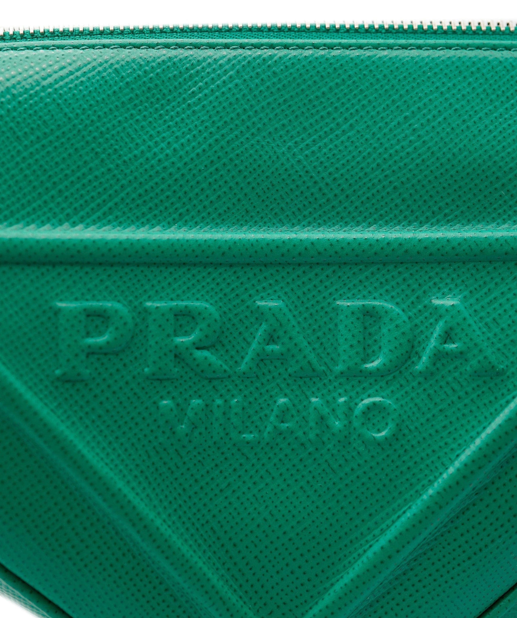 Prada Prada Green Leather Triangle Crossbody Bag 131420