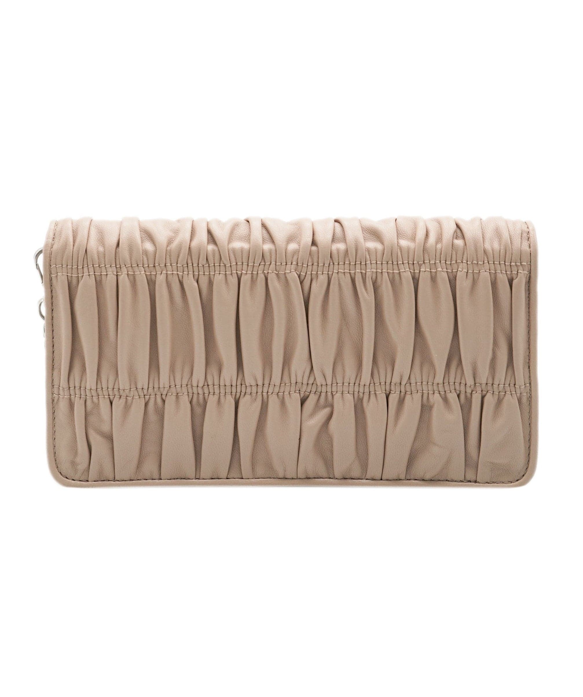 Prada Prada Nude Leather Ruched Chain Wallet 131424