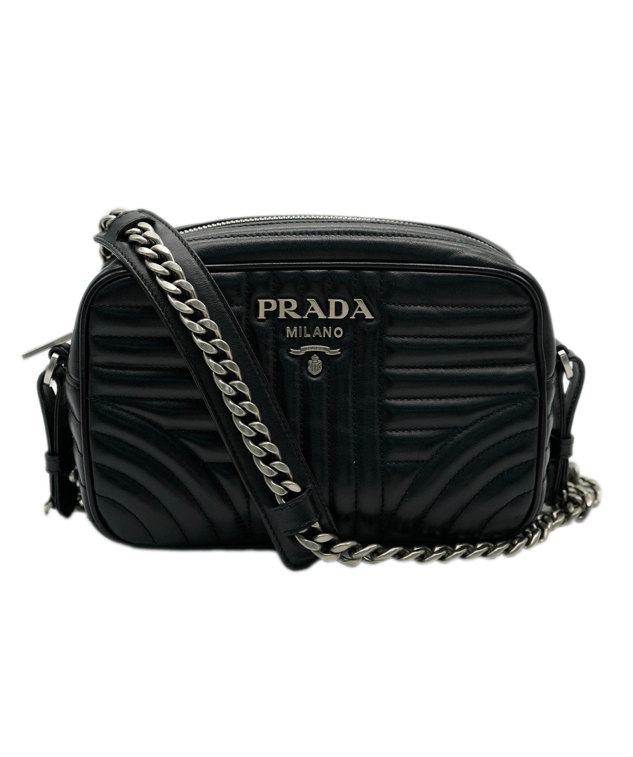 Prada Prada Quilted Soft Calfskin Leather Diagramme Camera Crossbody 131955