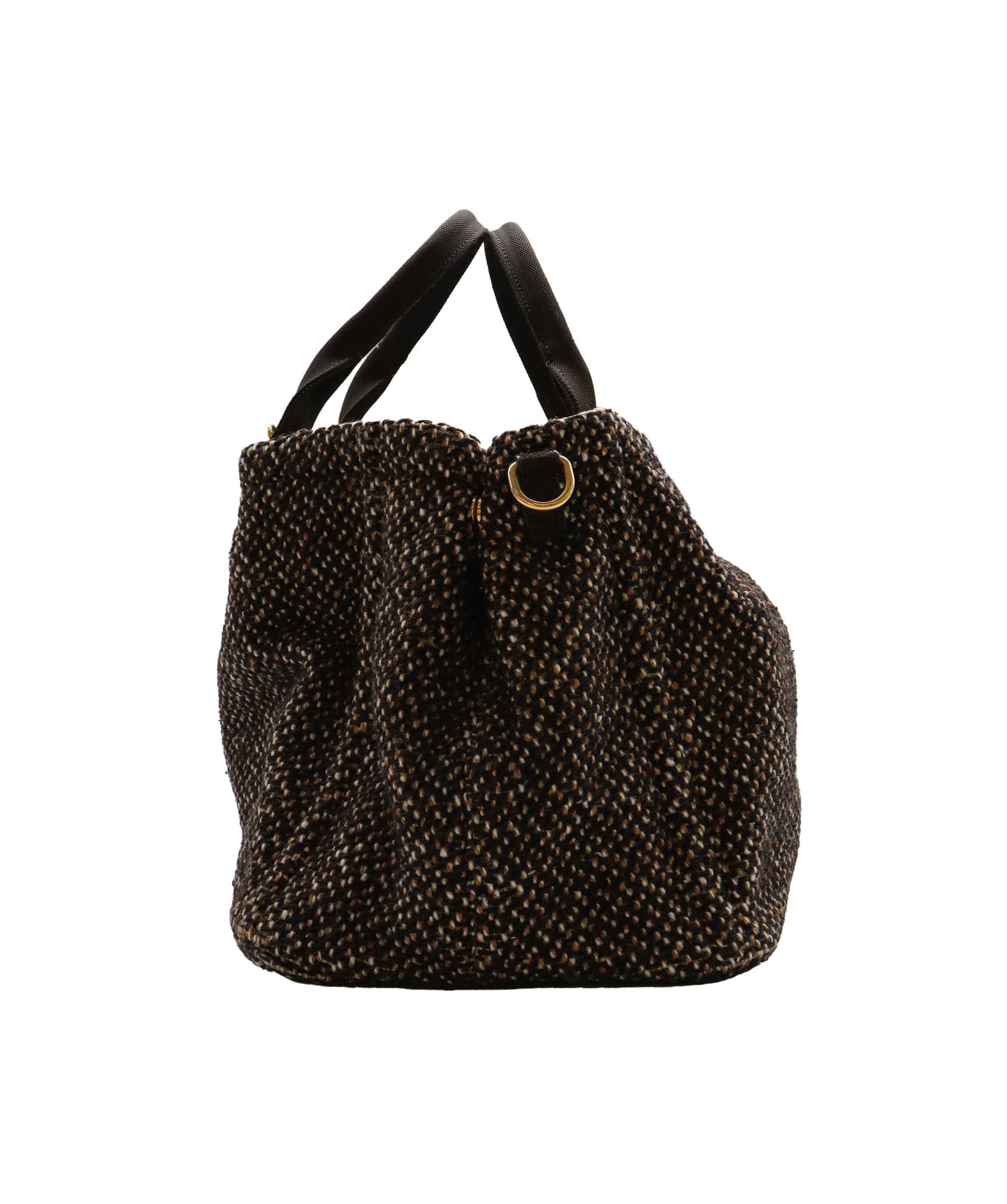 Prada Prada Tweed Tote Bag Brown  DXBS1275