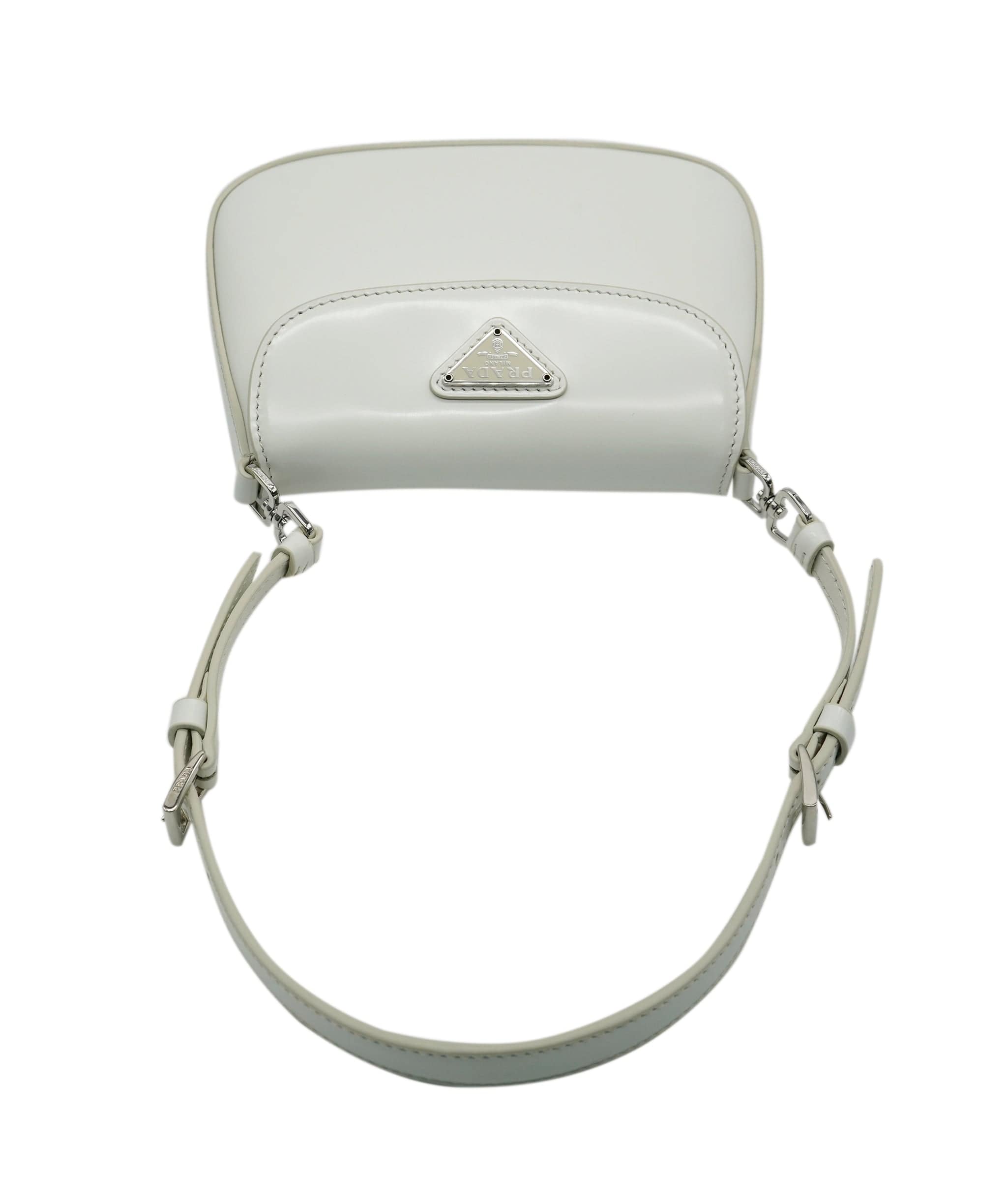 Prada Prada White Brushed Leather Mini Cleo ABC0725