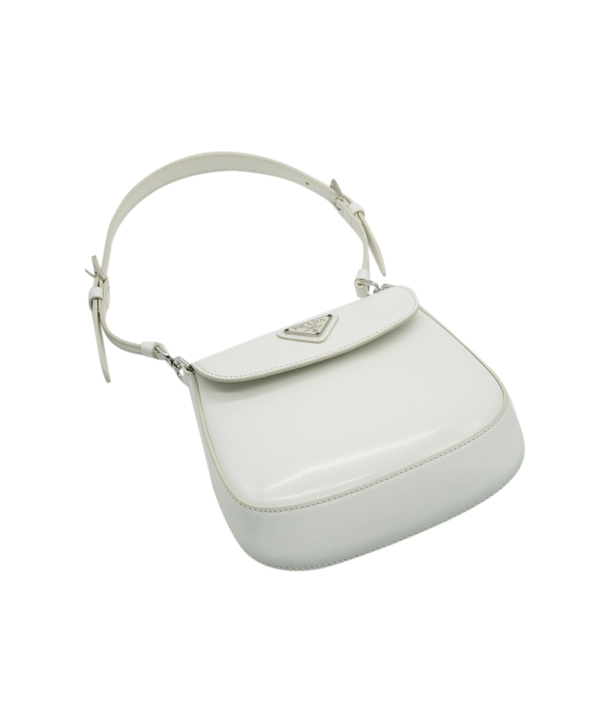 Prada Prada White Brushed Leather Mini Cleo ABC0725