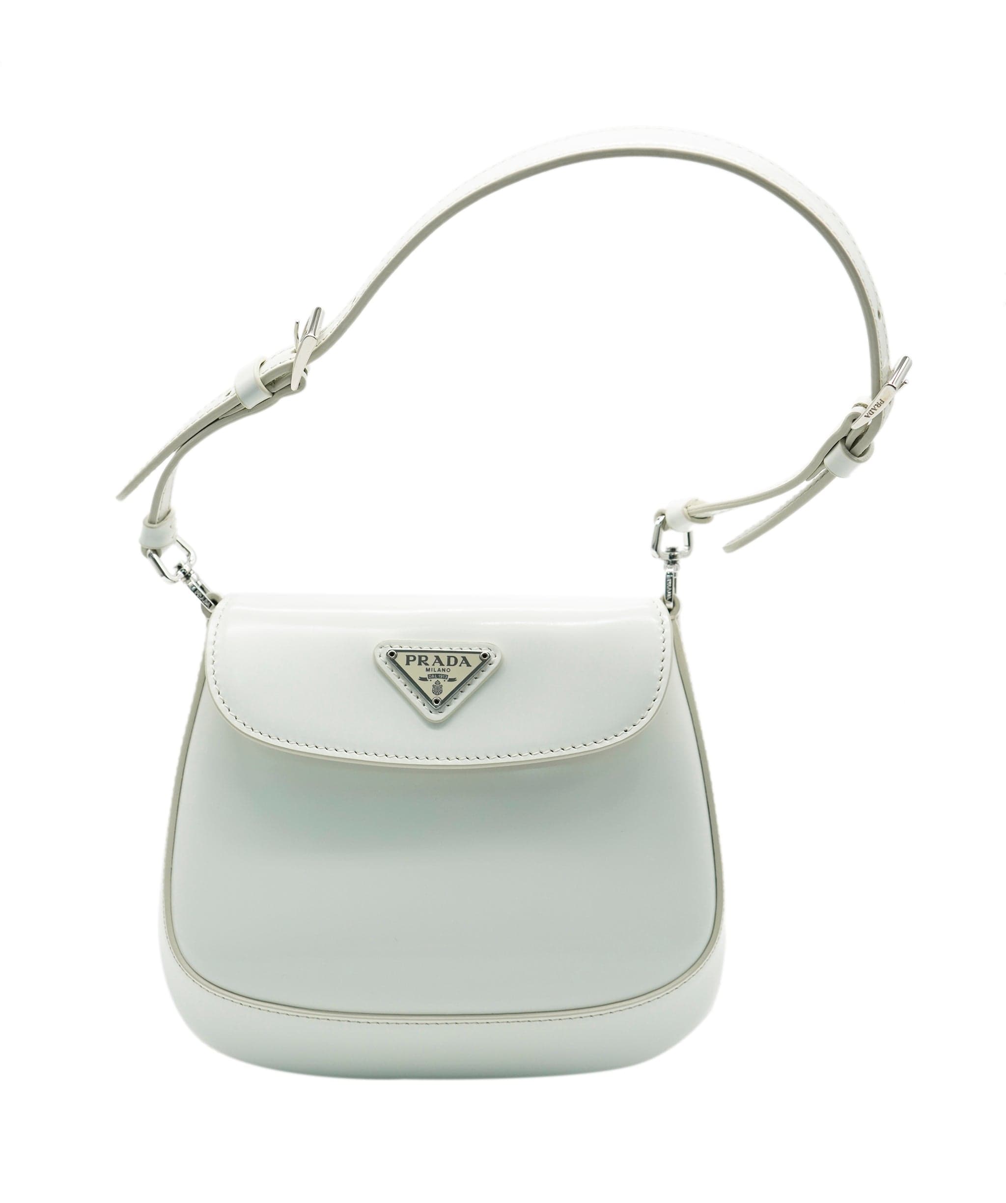 Prada Prada White Brushed Leather Mini Cleo ABC0725