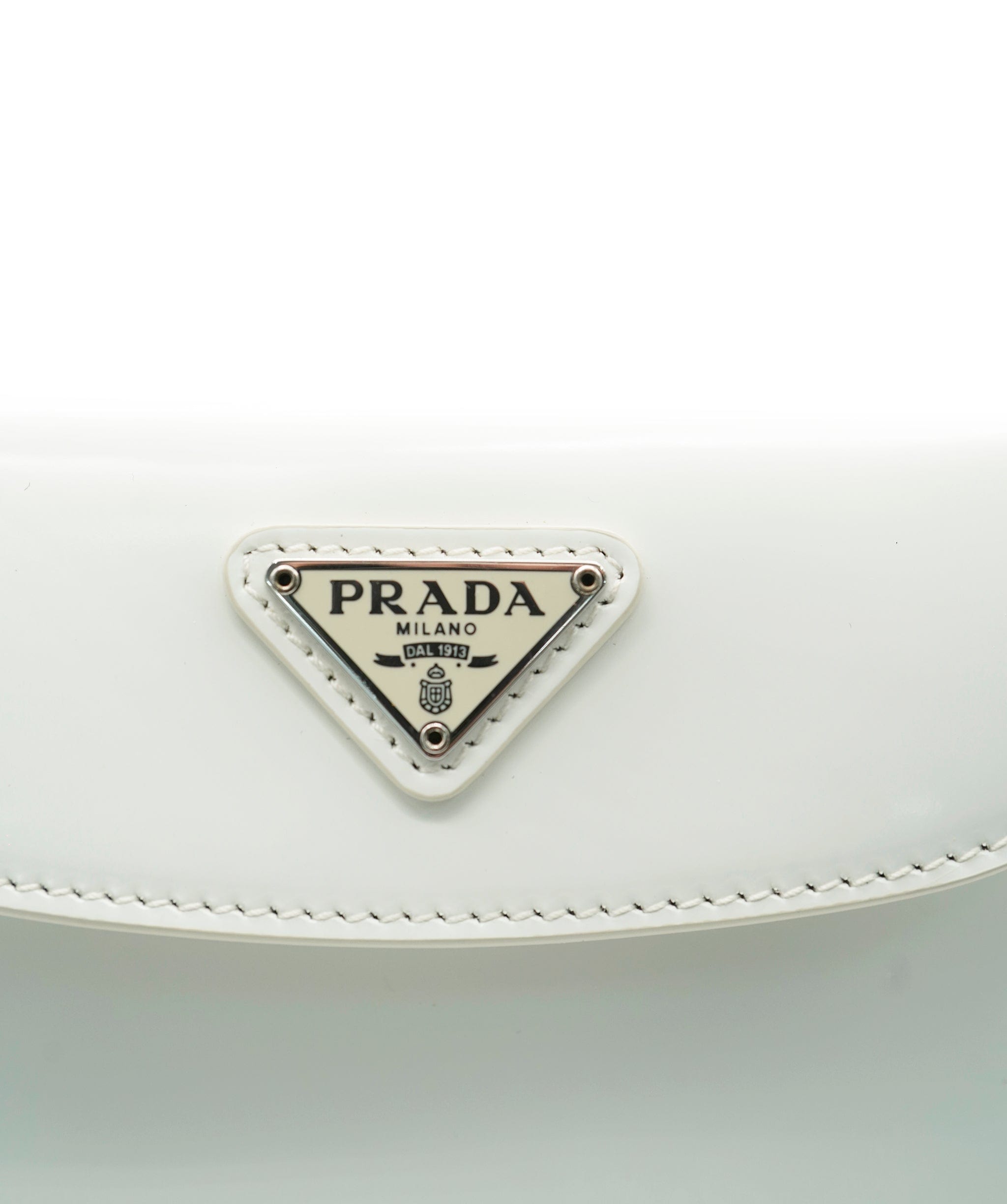 Prada Prada White Brushed Leather Mini Cleo ABC0725