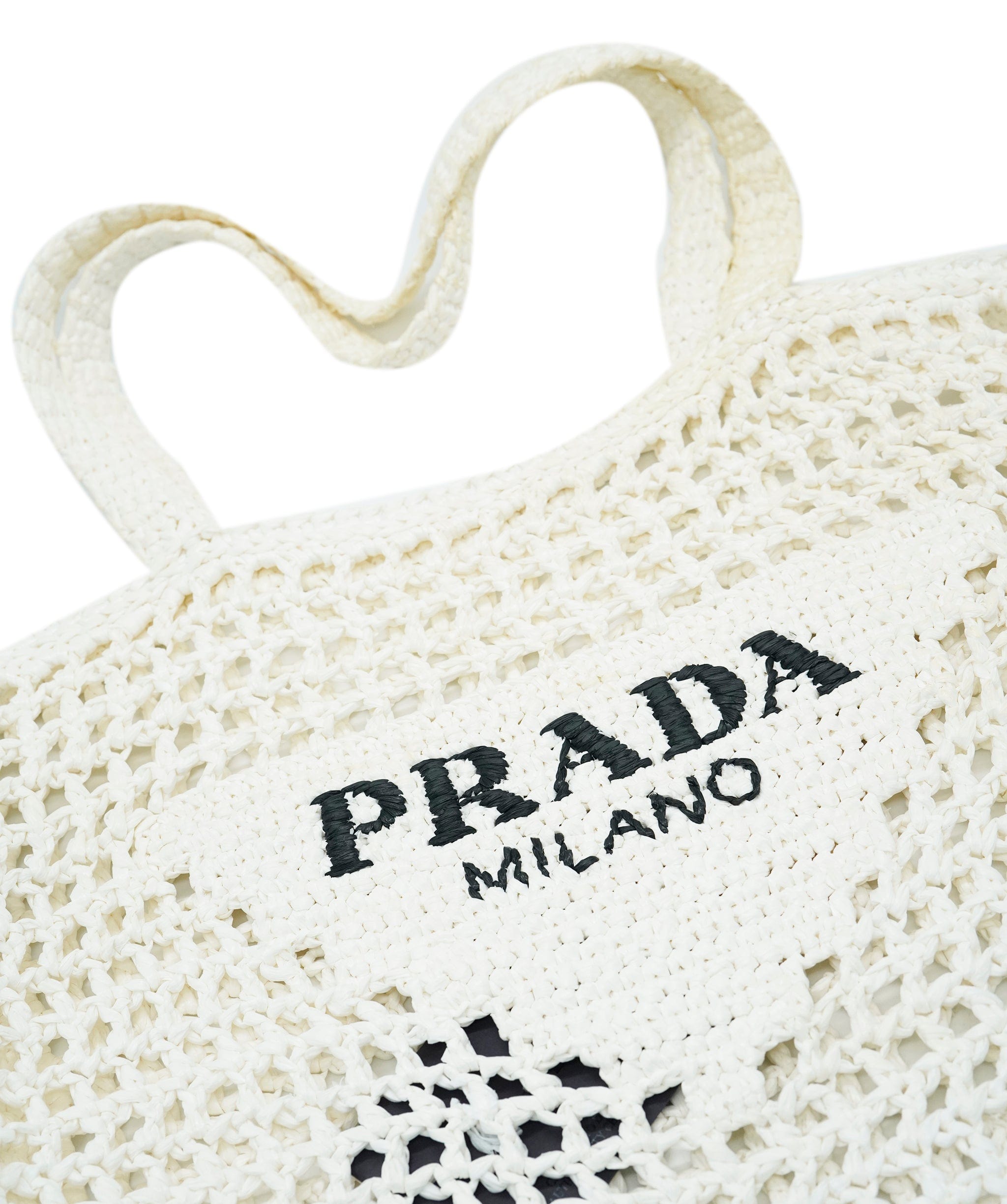 Prada Prada White Raffia Tote AJC0687