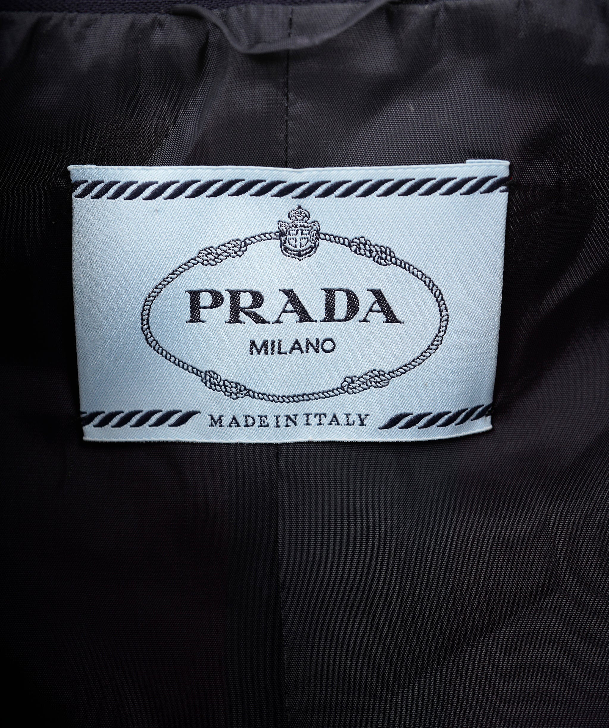 Prada Prada Red & Navy Wool Single Breasted Coat ALC0870