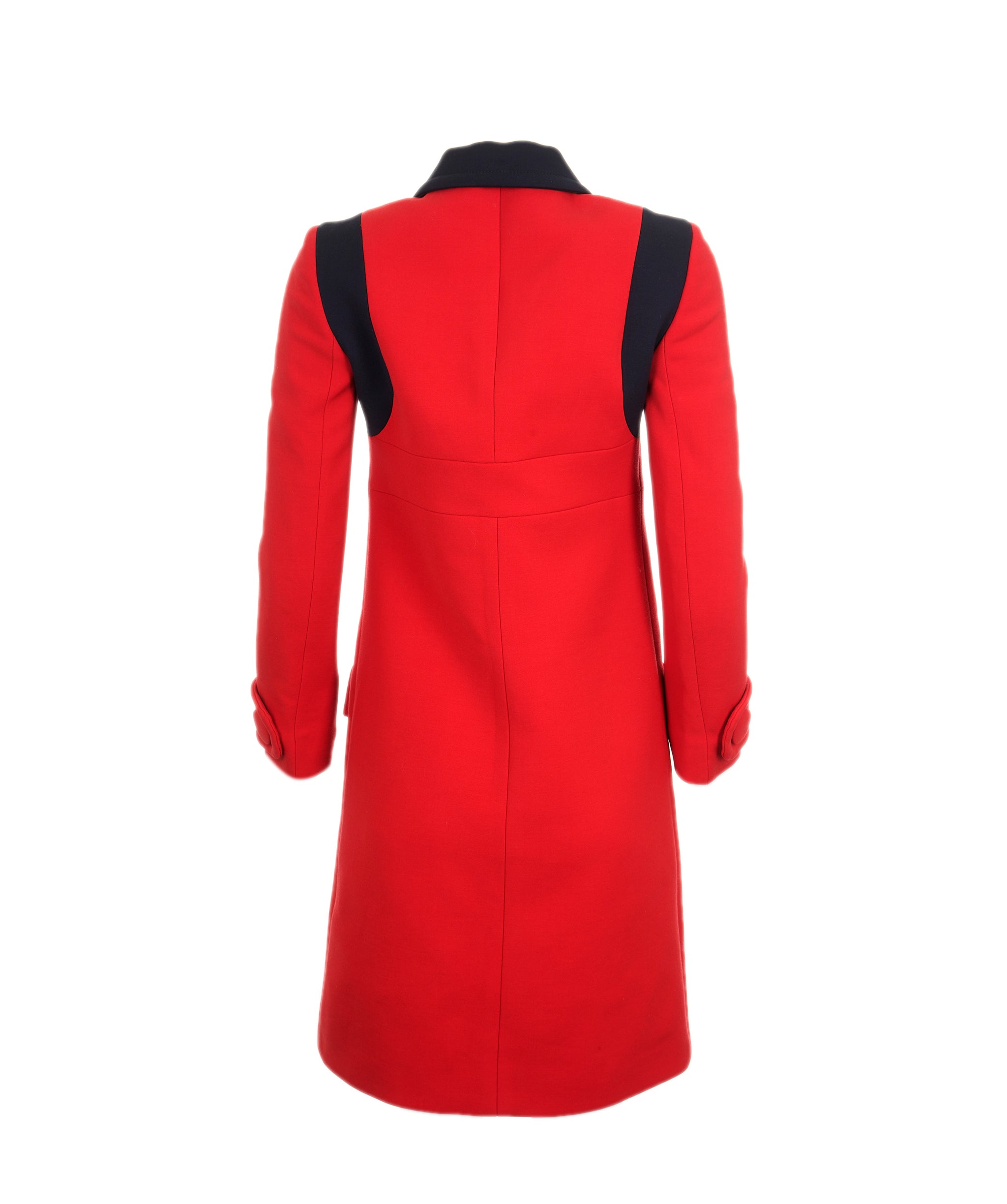 Prada Prada Red & Navy Wool Single Breasted Coat ALC0870