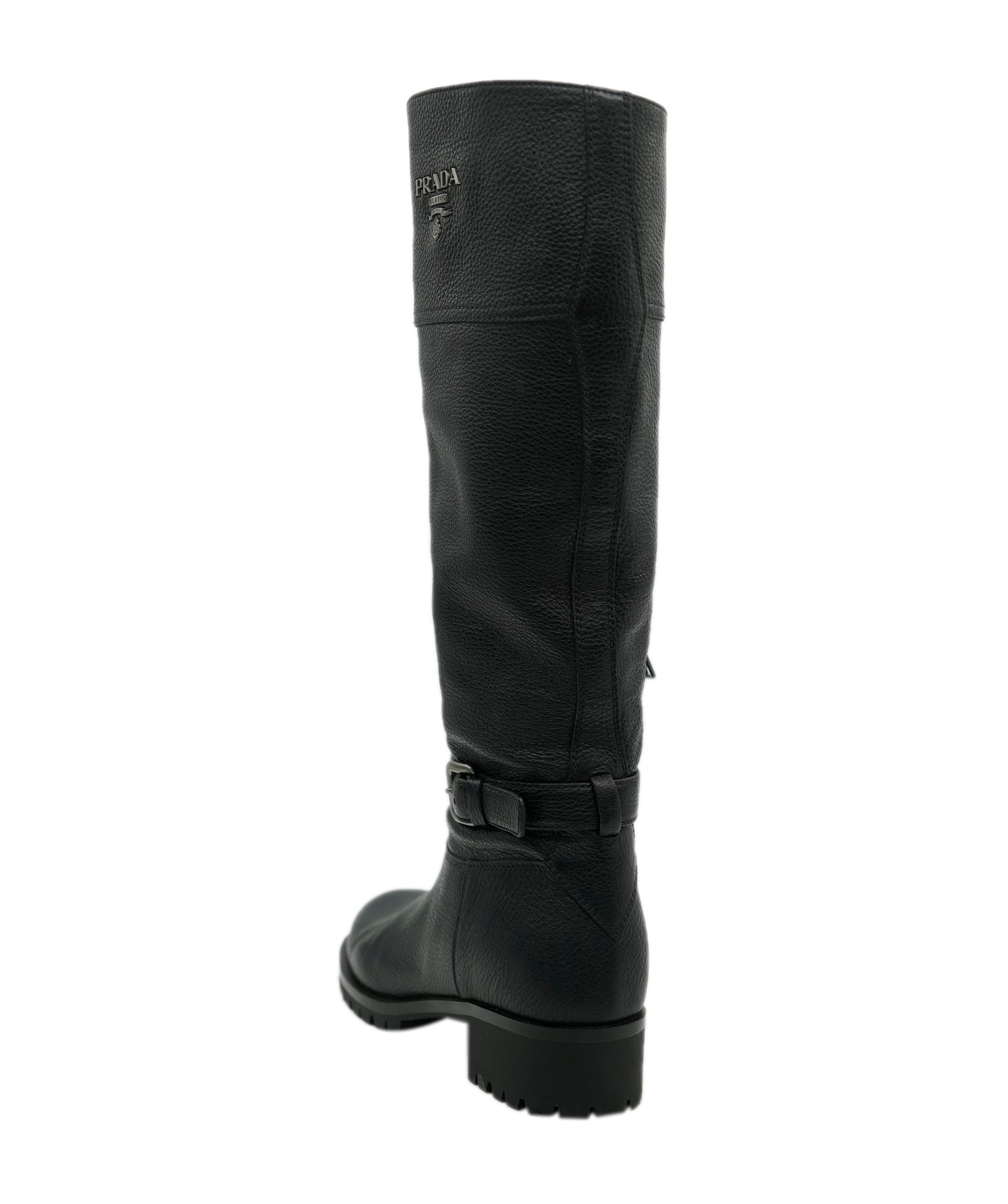 Prada Prada Knee Grained High Boots 38.5  ALC1716