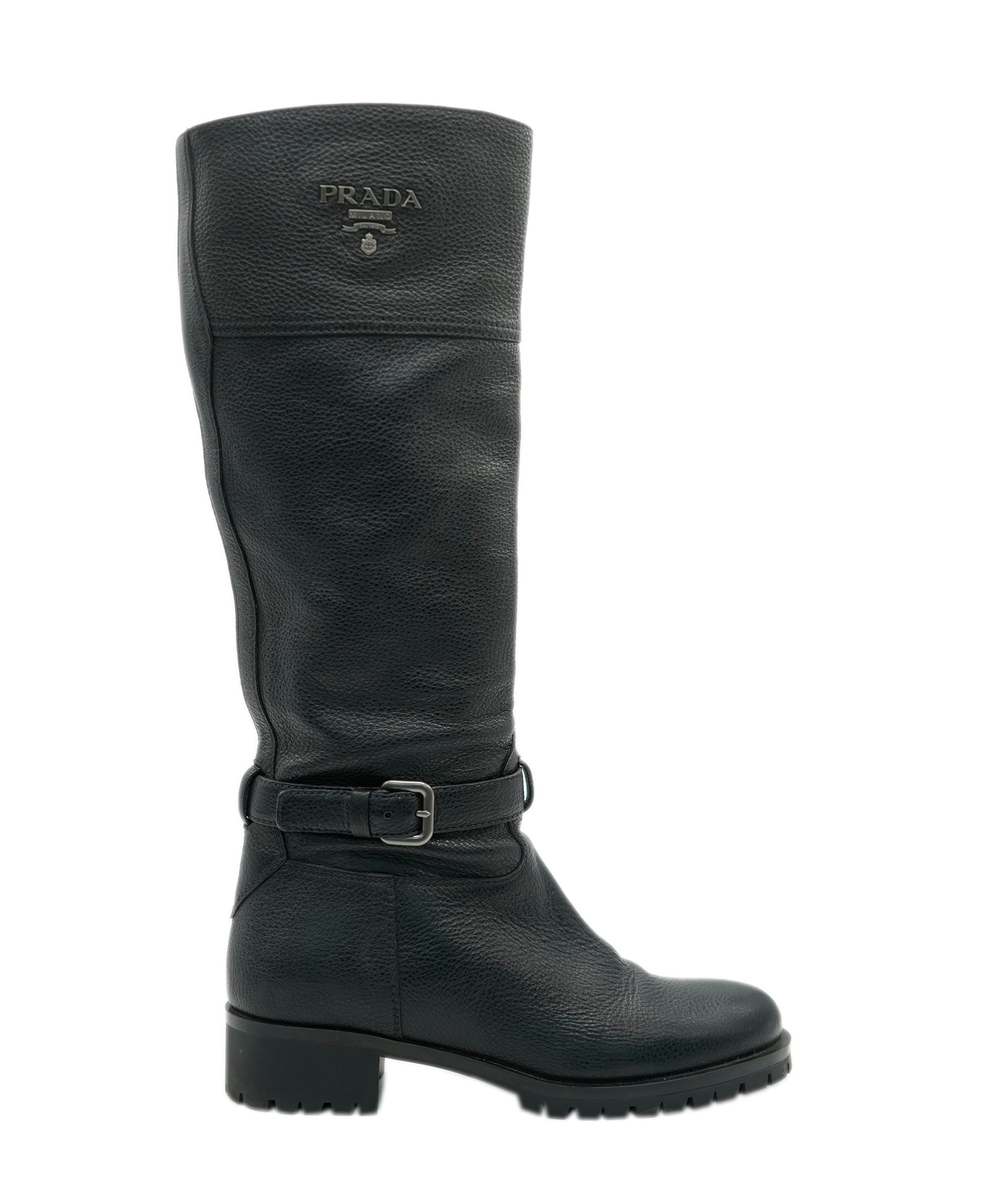 Prada Prada Knee Grained High Boots 38.5  ALC1716