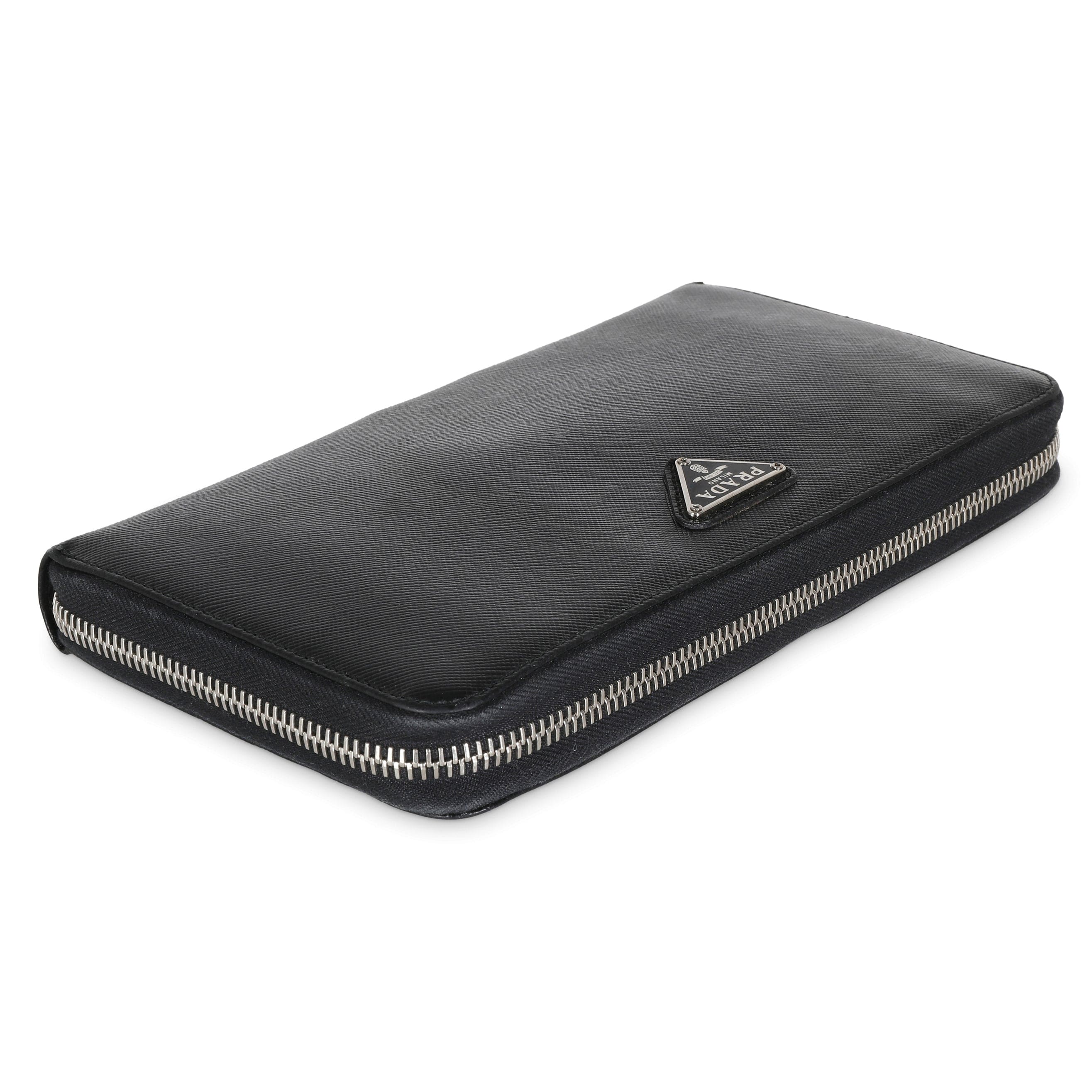 Prada Black Saffiano Large Travel Wallet