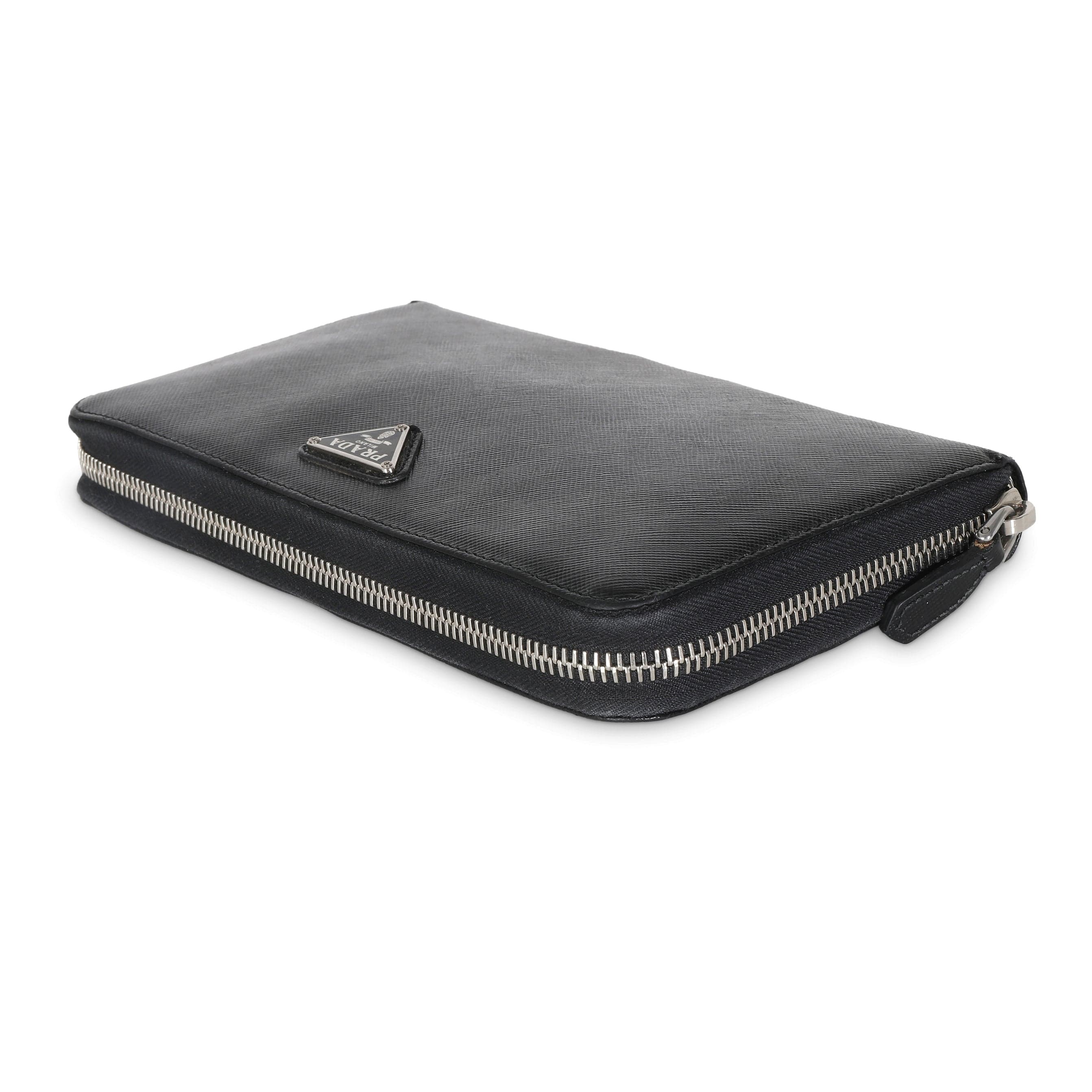 Prada Black Saffiano Large Travel Wallet