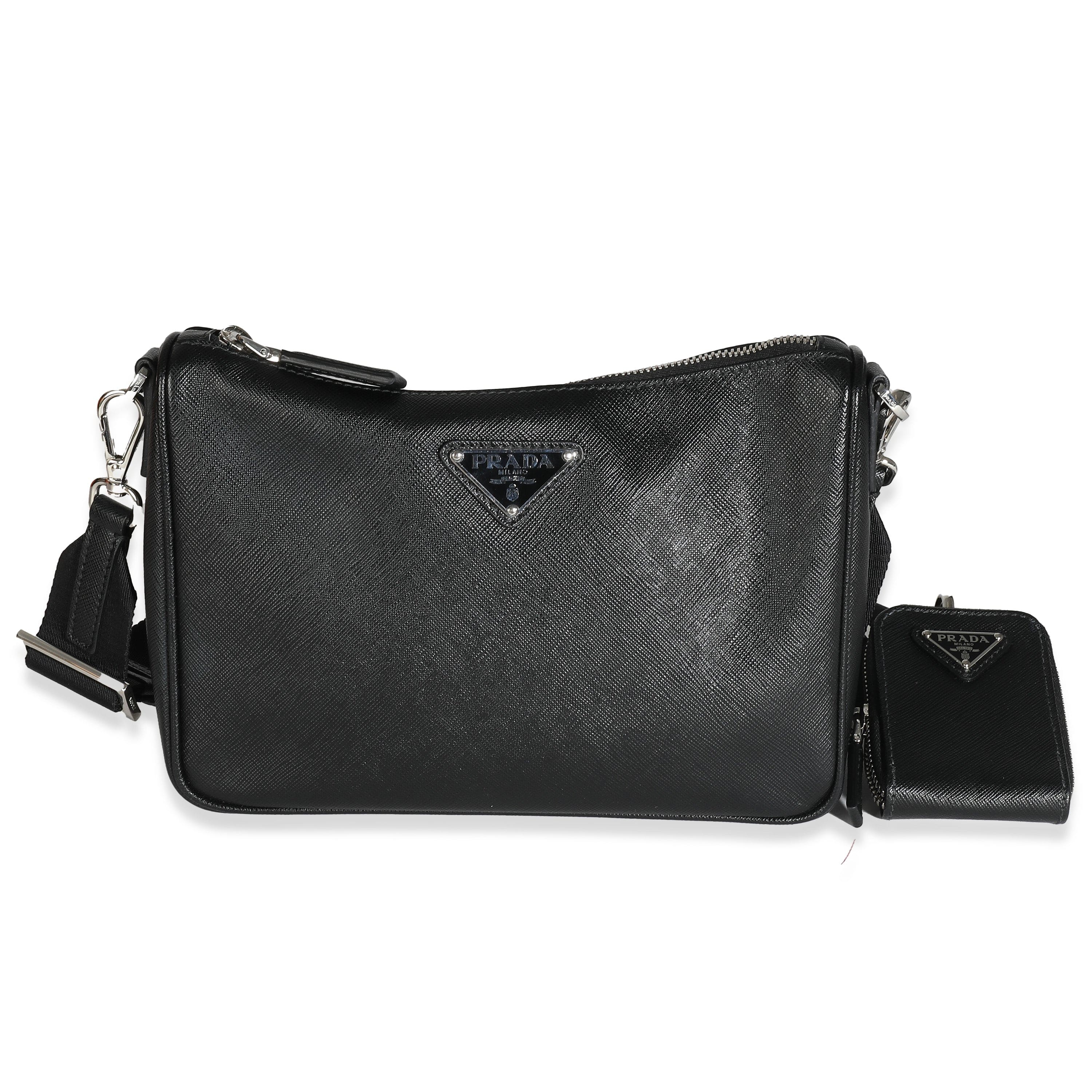 Prada Prada Black Saffiano Small Utility Strap Crossbody