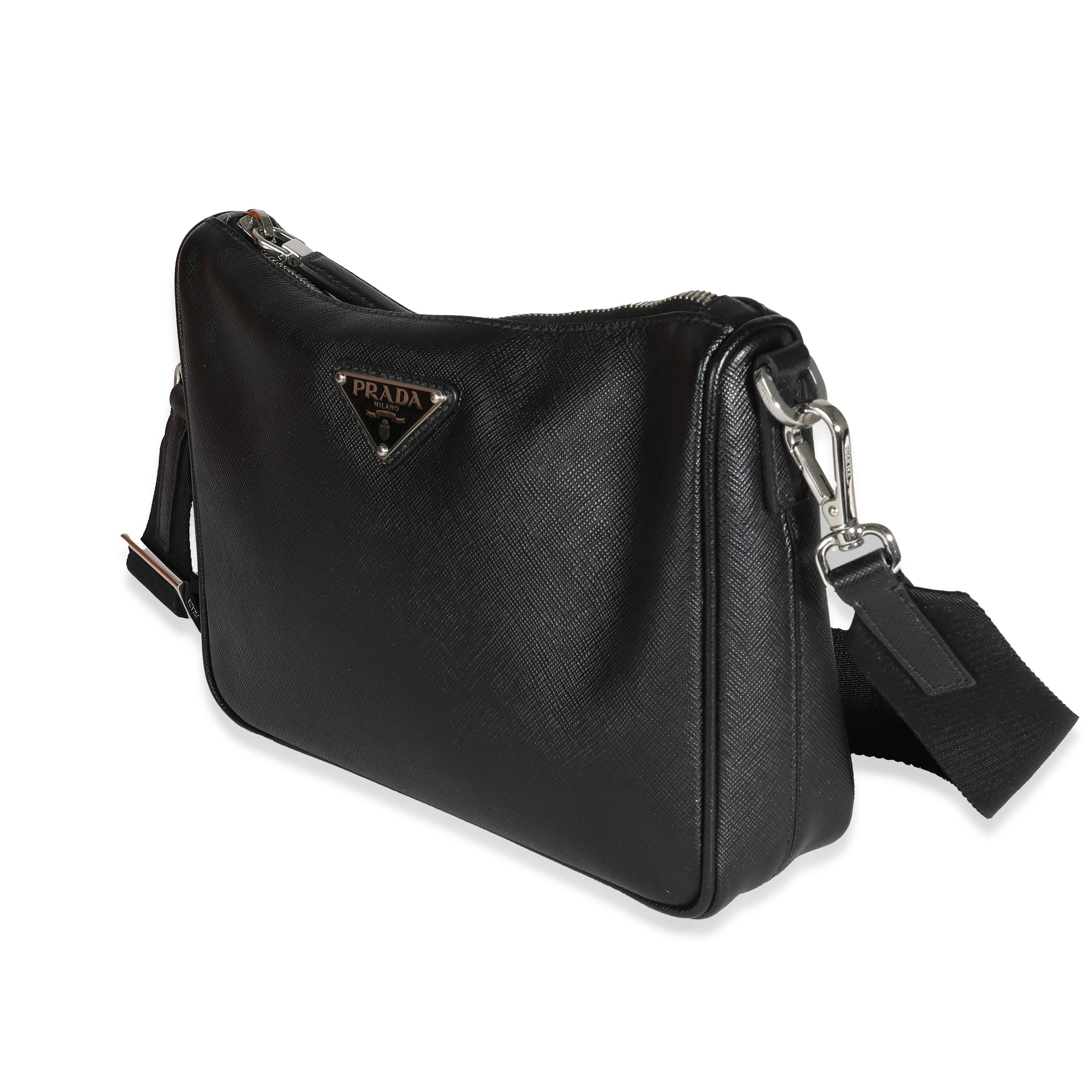 Prada Prada Black Saffiano Small Utility Strap Crossbody