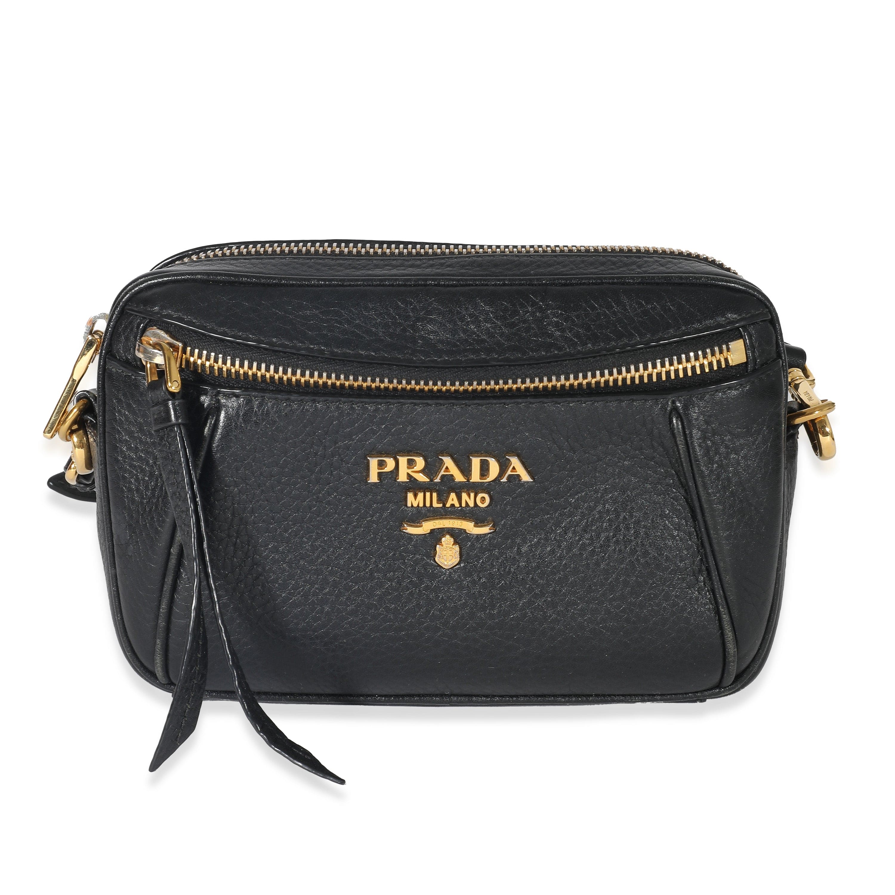 Prada Prada Black Vitello Daino Convertible Belt Bag