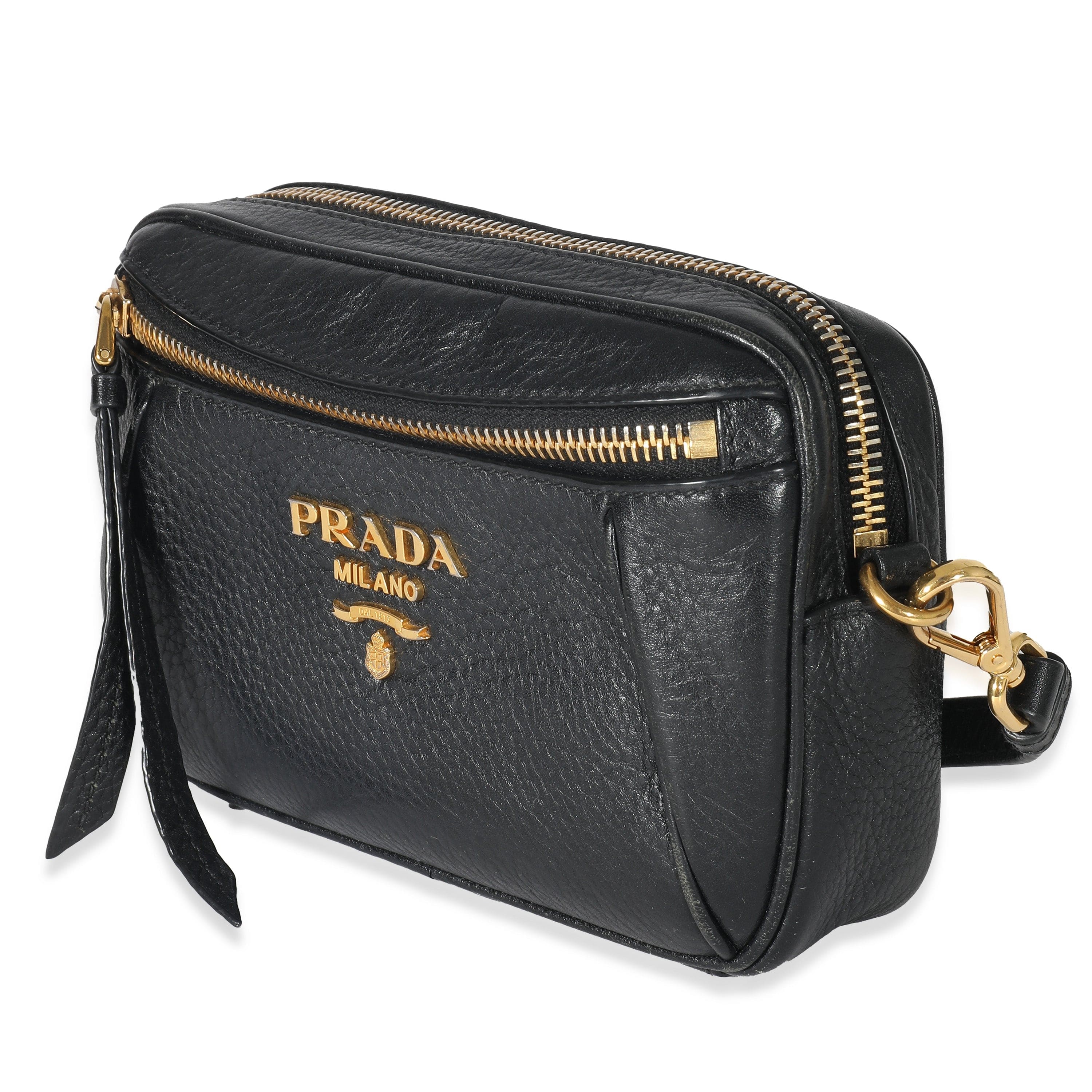 Prada Prada Black Vitello Daino Convertible Belt Bag