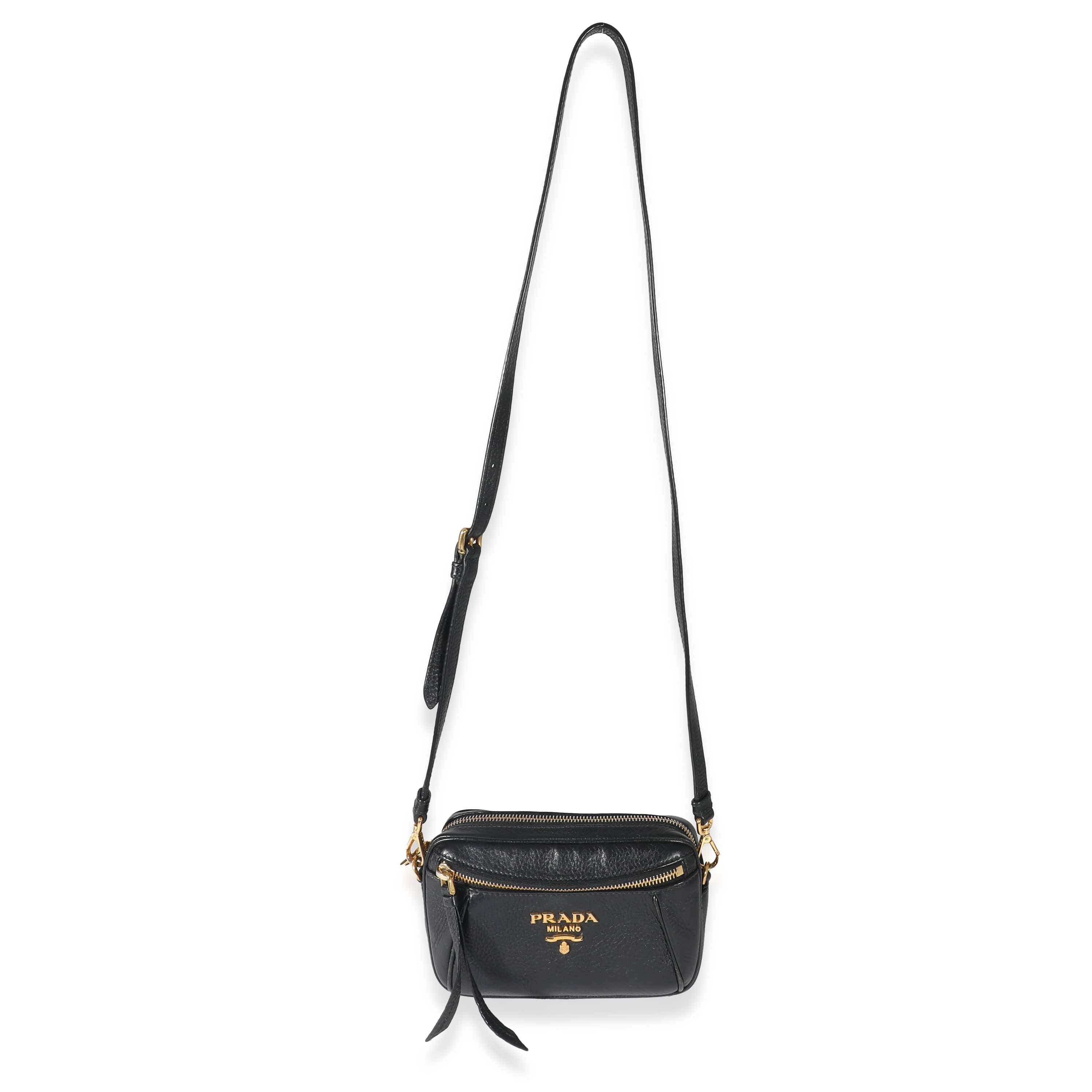 Prada Prada Black Vitello Daino Convertible Belt Bag