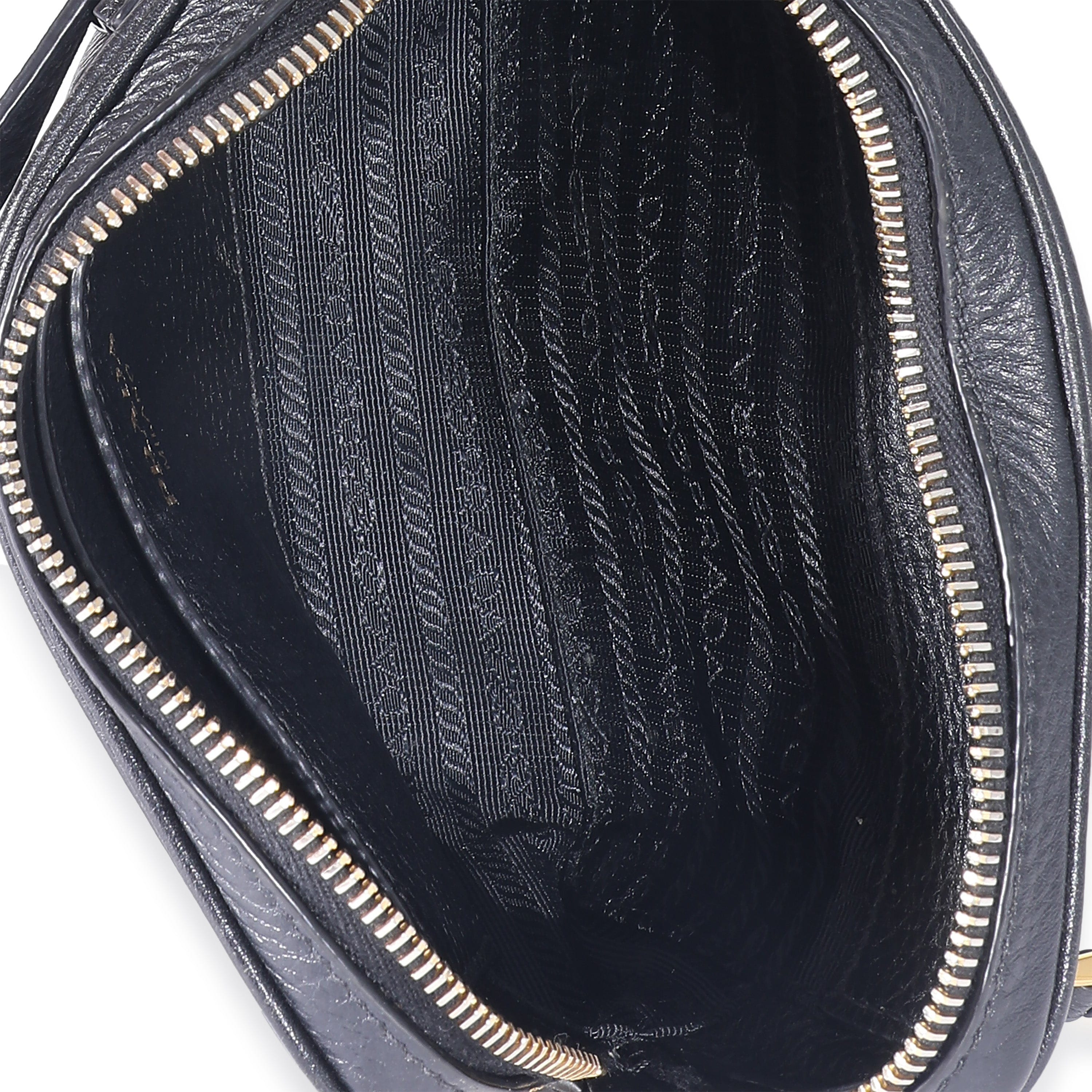 Prada Prada Black Vitello Daino Convertible Belt Bag