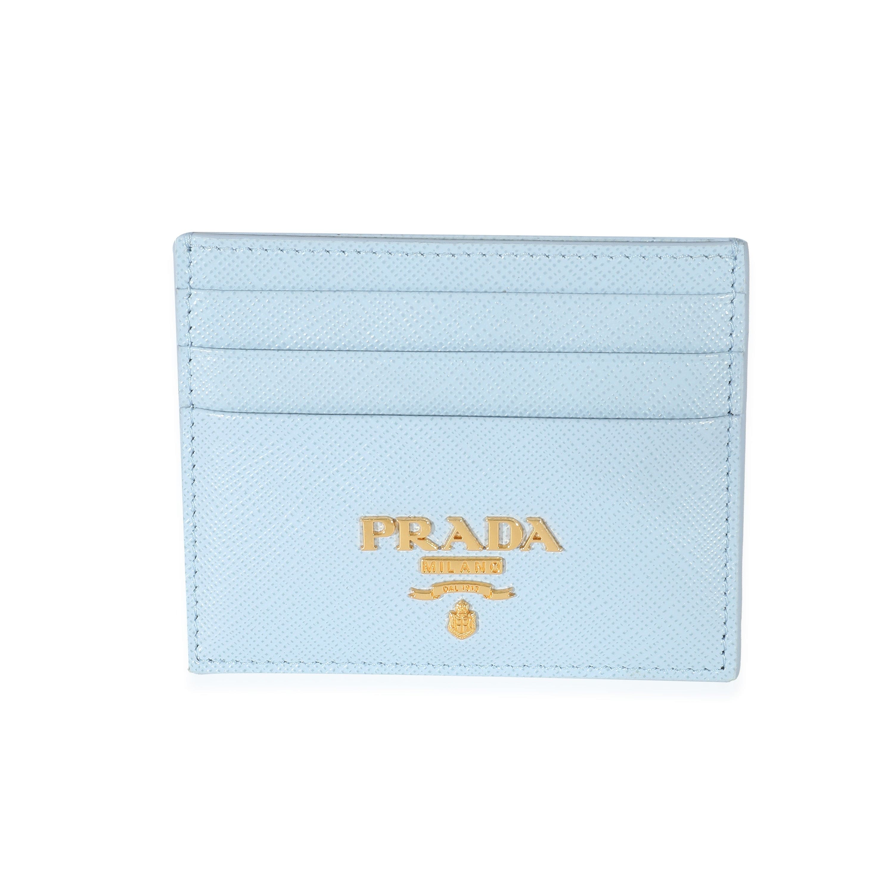 Prada Prada Blue Saffiano Leather Card Holder