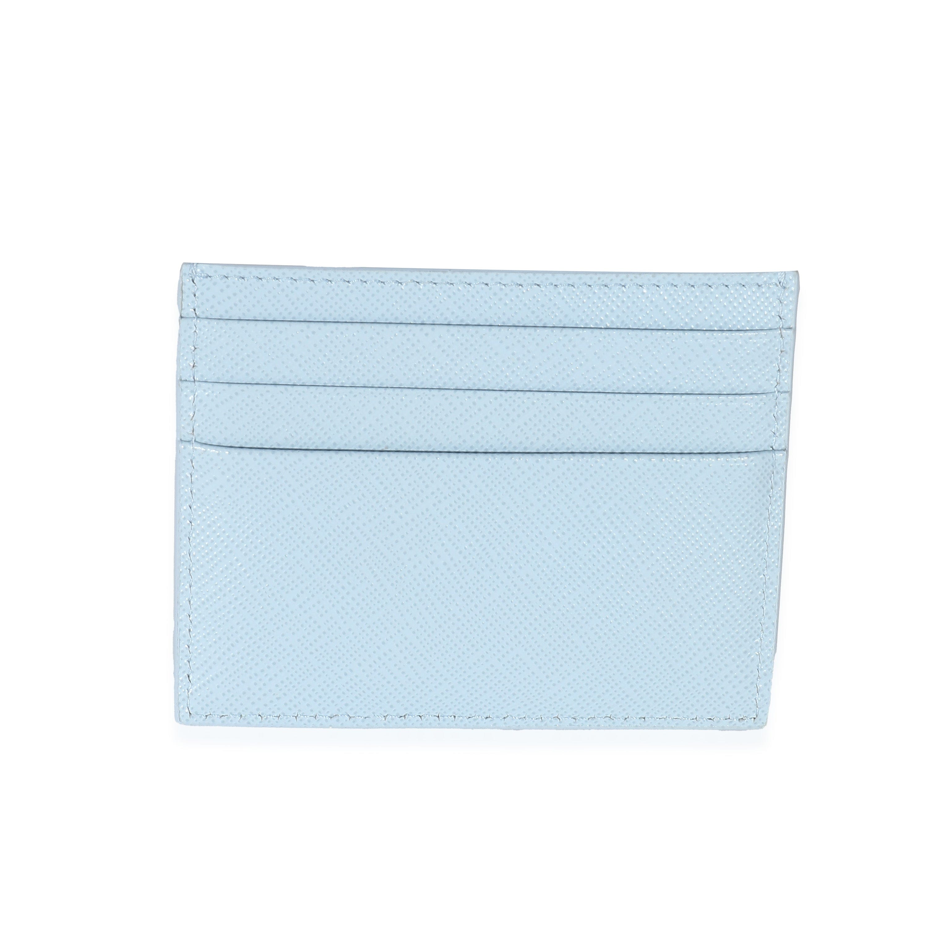 Prada Prada Blue Saffiano Leather Card Holder