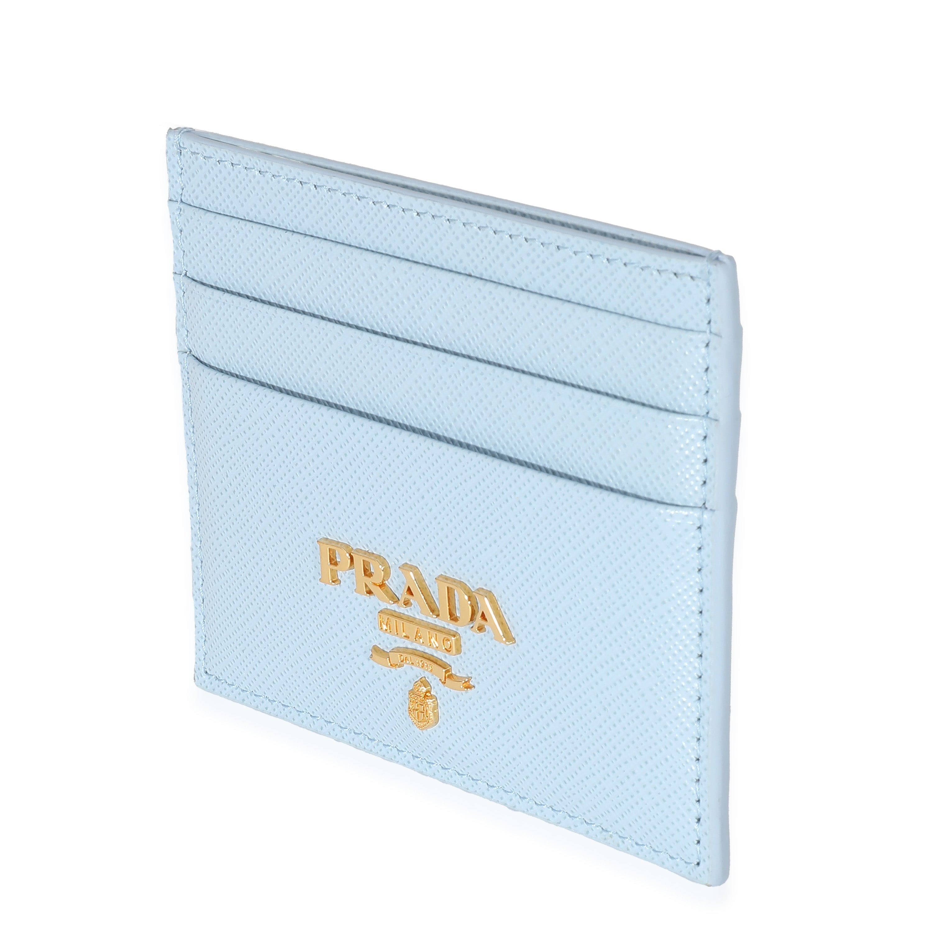 Prada Prada Blue Saffiano Leather Card Holder