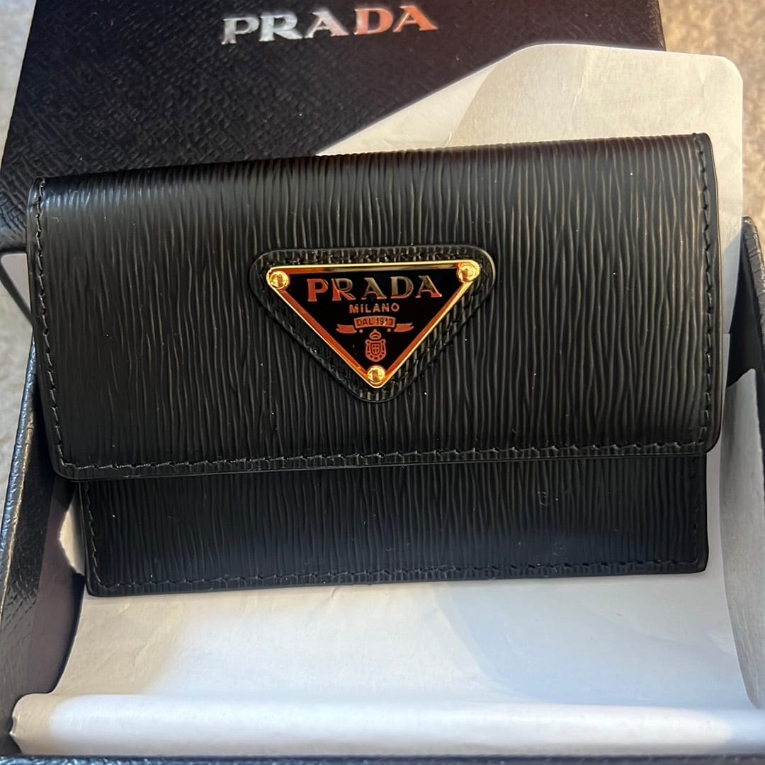 Prada Prada Black flap Card Holder  AJL0134