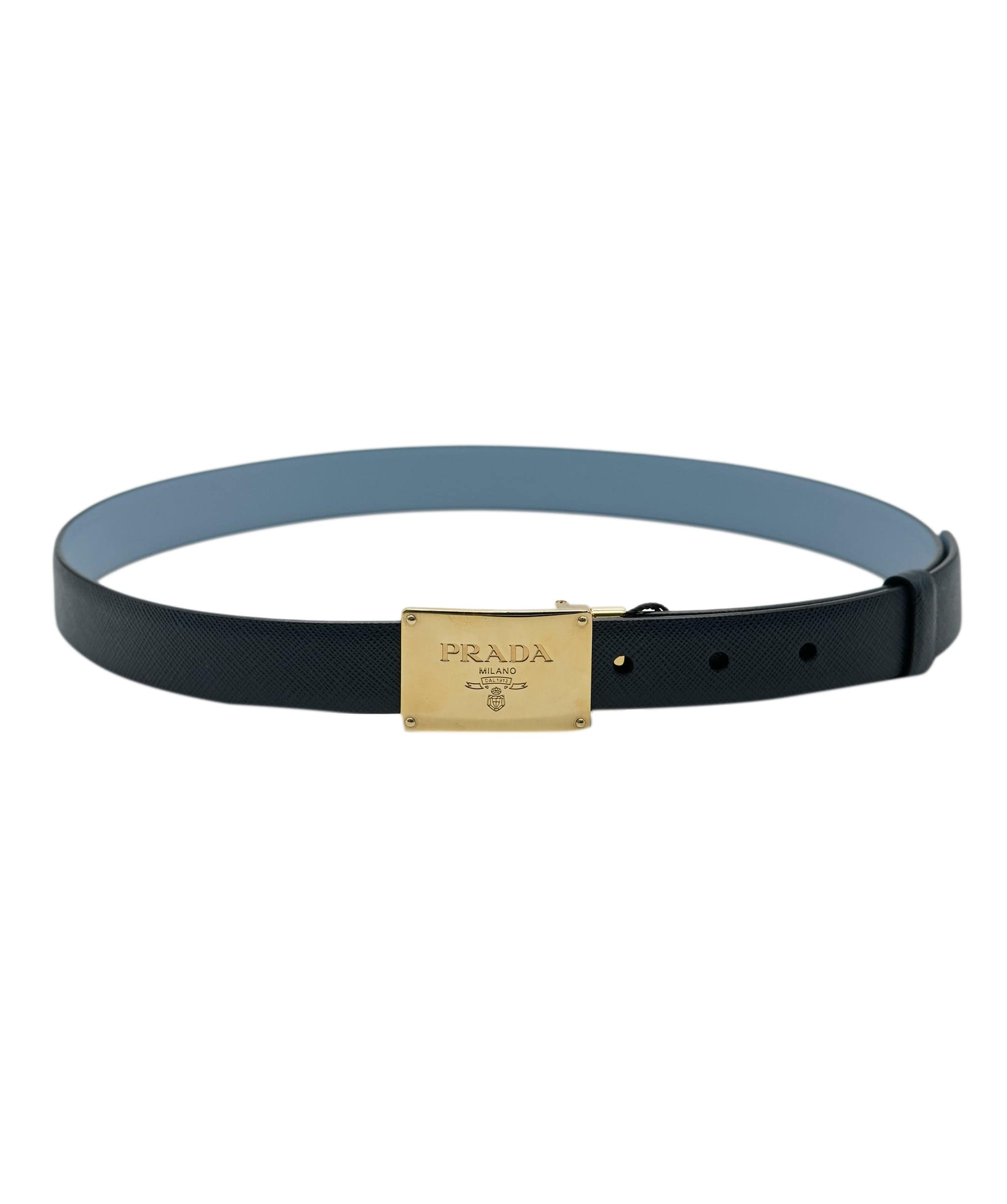 Prada Prada Navy GHW Belt Size 80 AJL0125