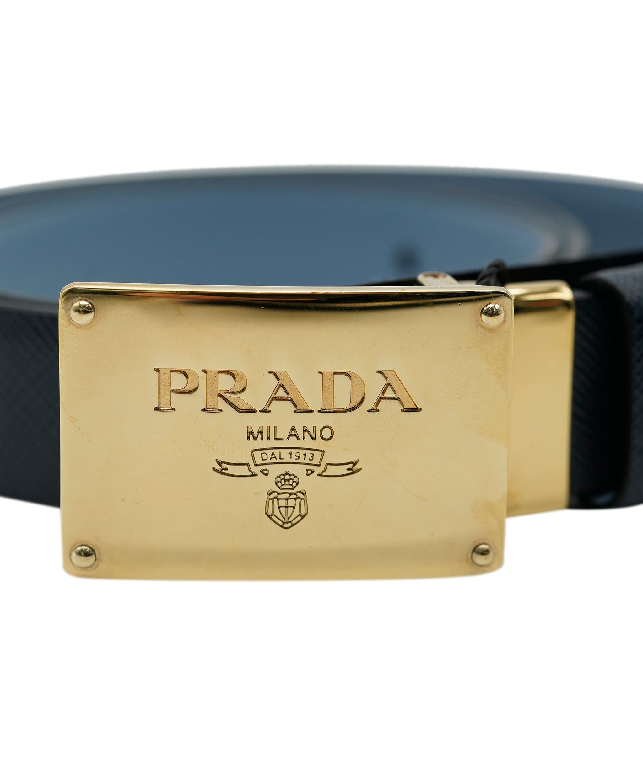 Prada Prada Navy GHW Belt Size 80 AJL0125