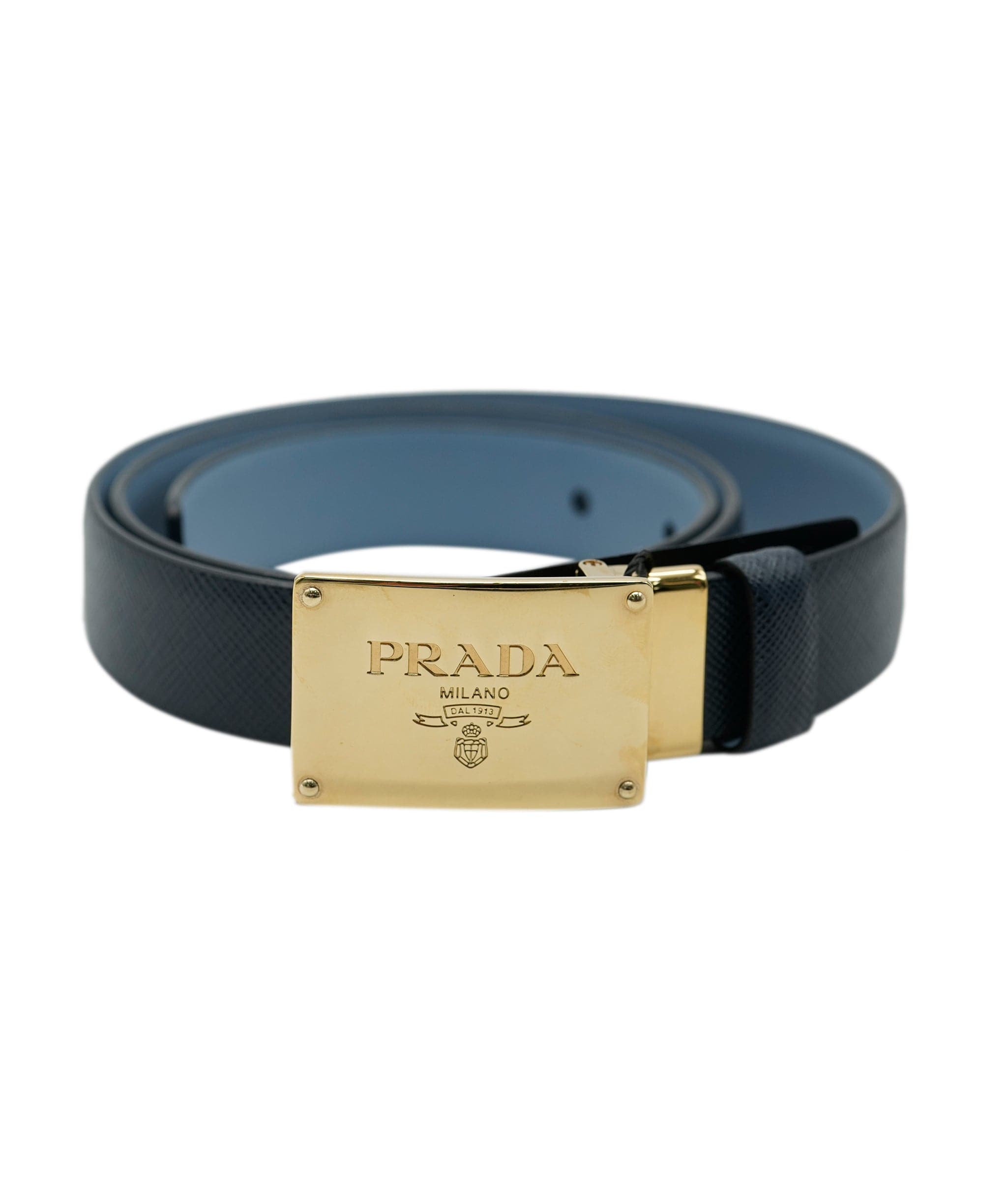 Prada Prada Navy GHW Belt Size 80 AJL0125