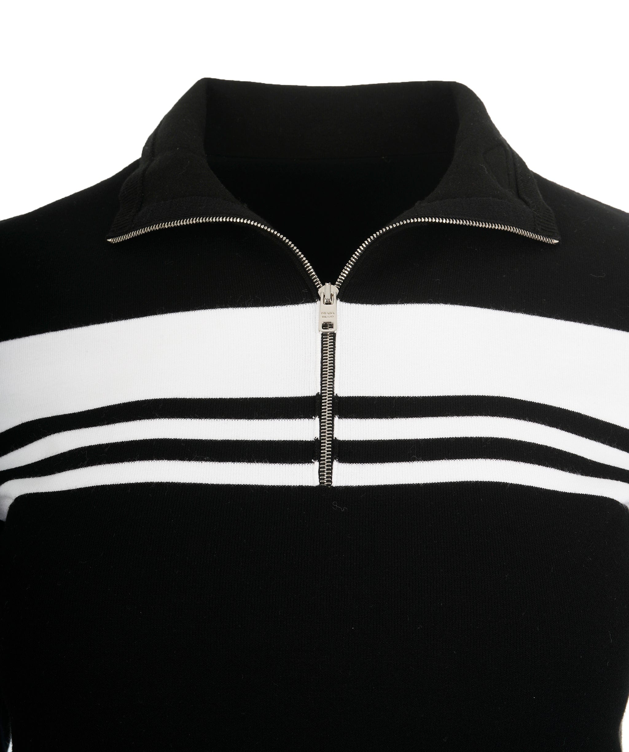 Prada Prada 2022 Black and White Zip Turtleneck  ALC1881