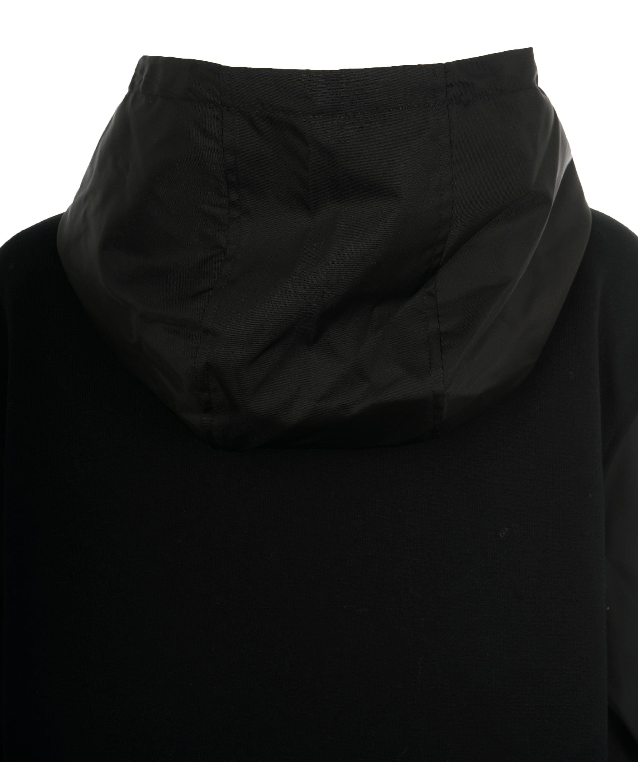 Prada Prada black cotton & nylon hoodie with triangle logo AJL0211