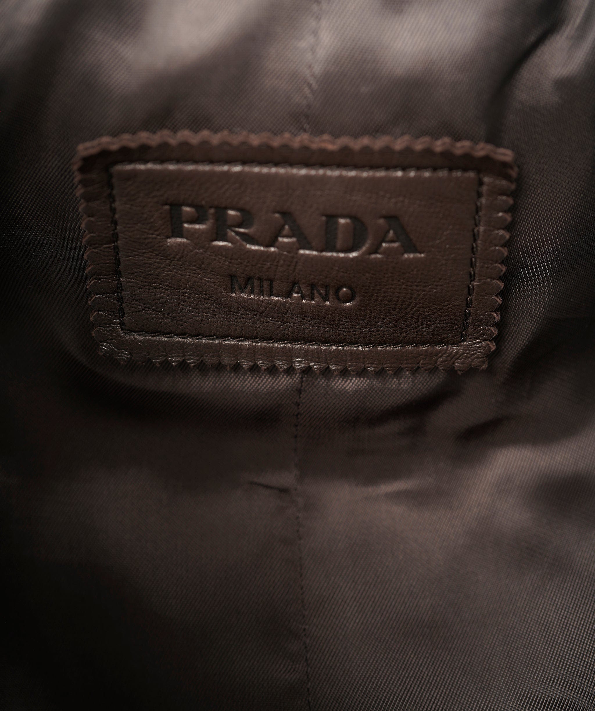 Prada Prada Brown Leather Double breasted Jacket  ALL0548