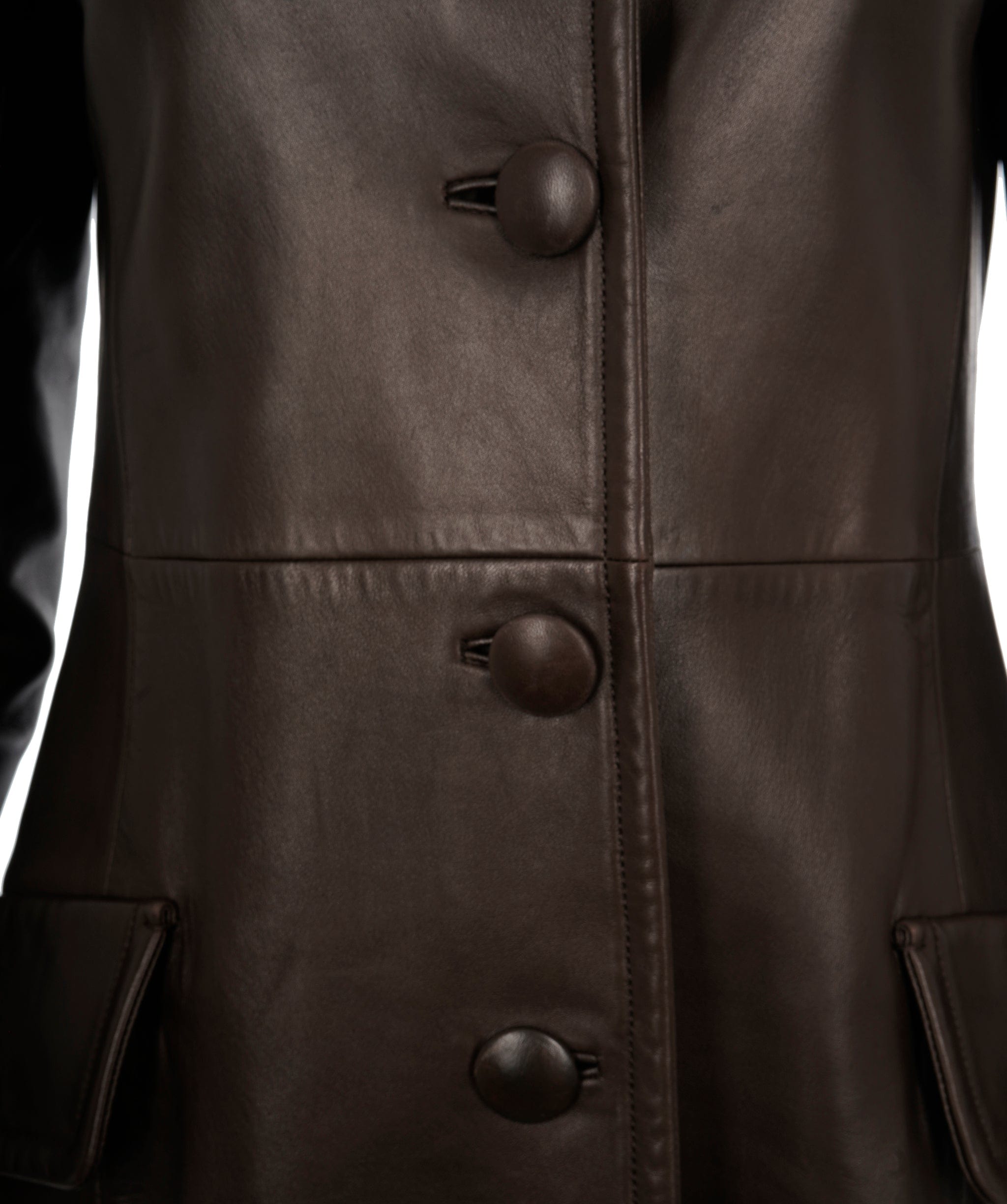 Prada Prada Brown Leather Double breasted Jacket  ALL0548