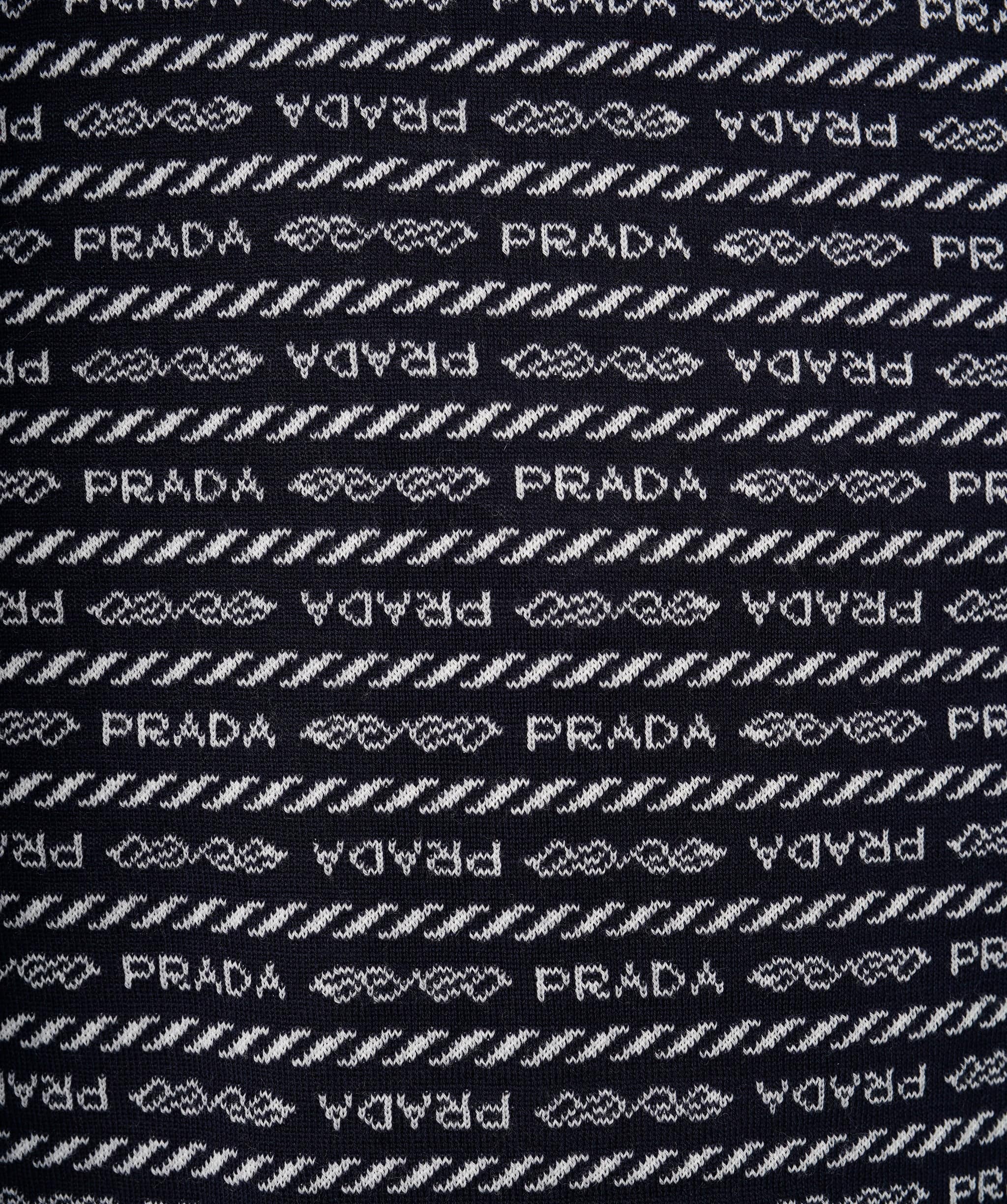 Prada Prada logo navy turtleneck top  AJL0210