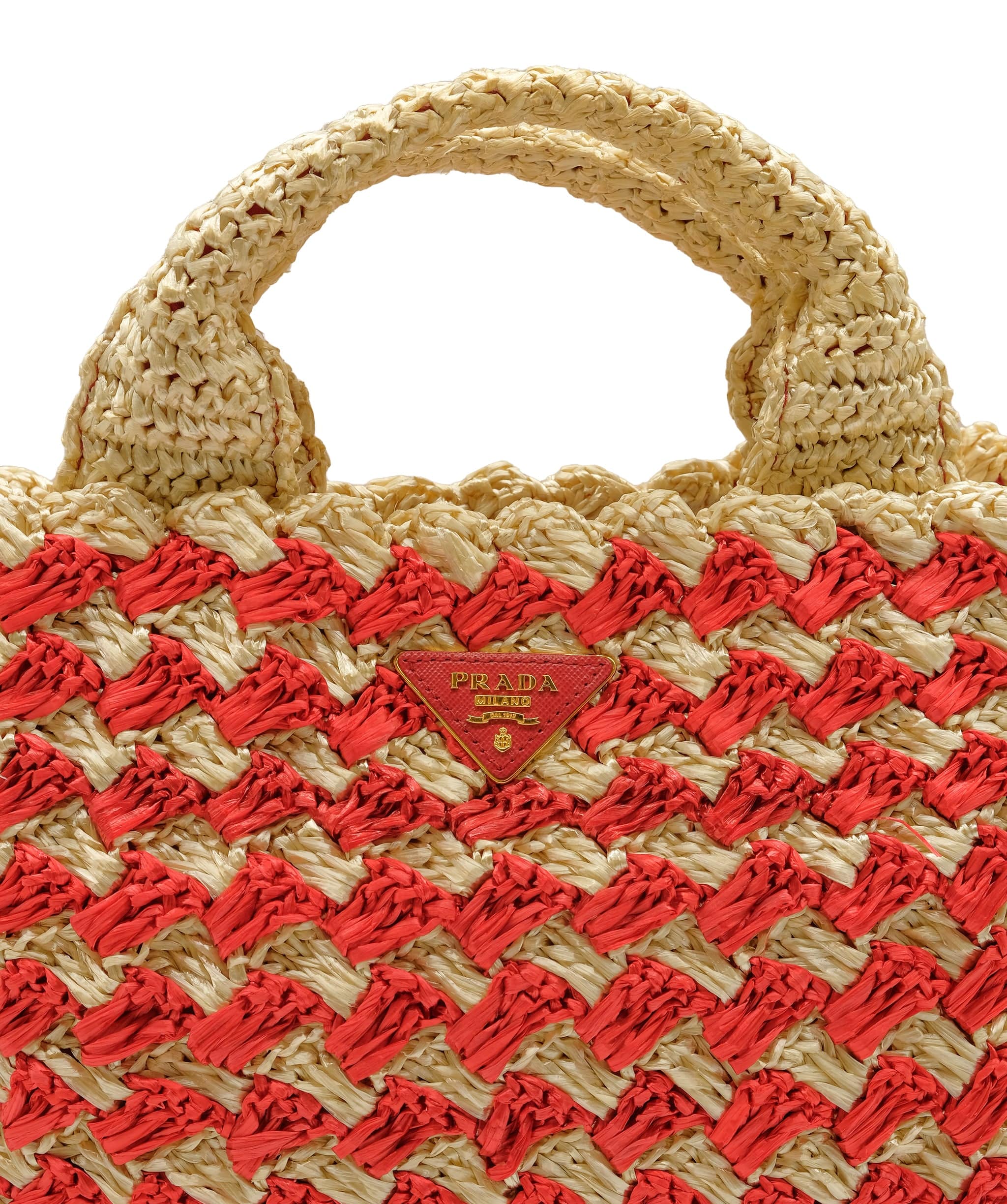 Prada Prada Raffia Red Tote Bag DXBS0225