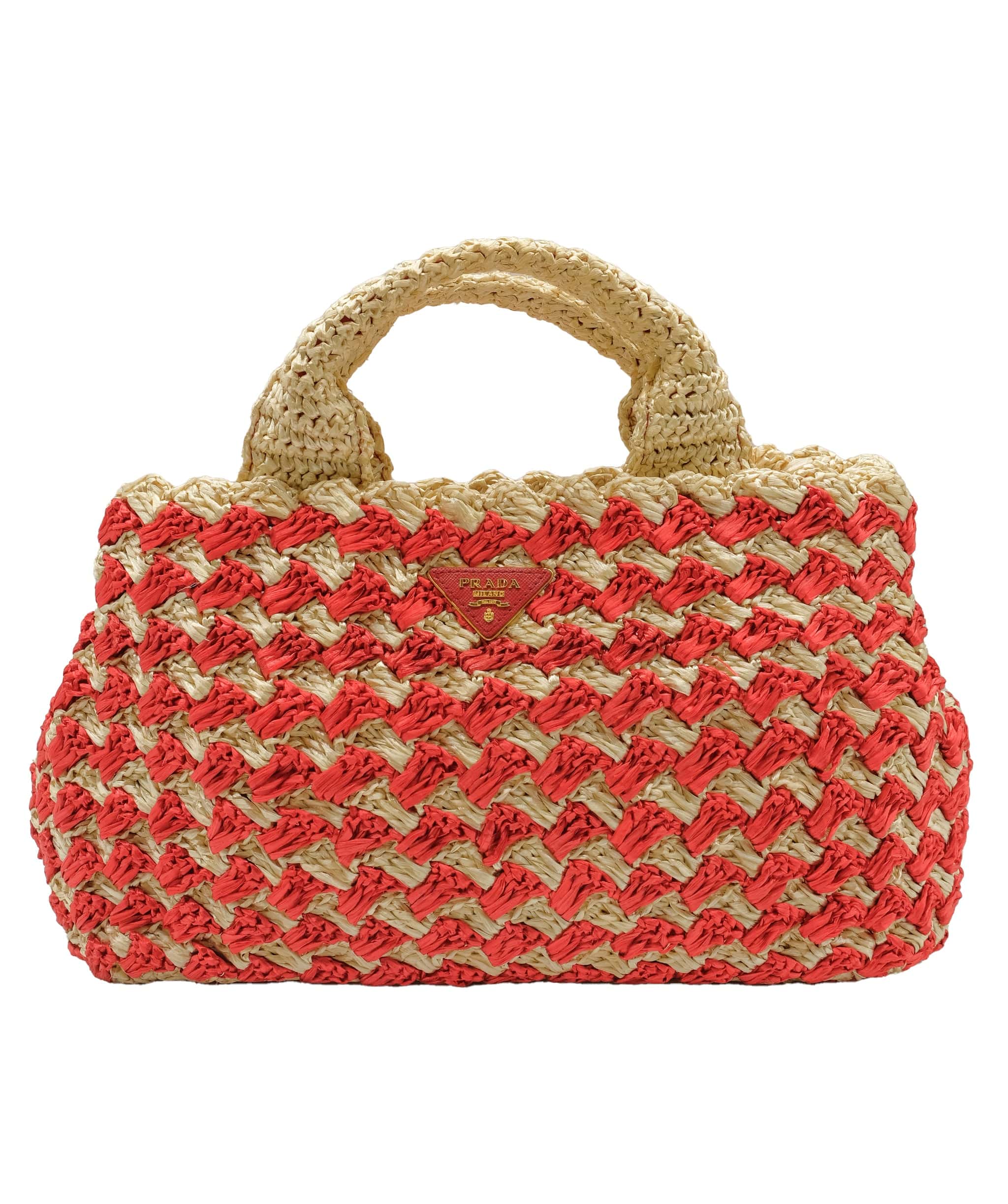 Prada Prada Raffia Red Tote Bag DXBS0225