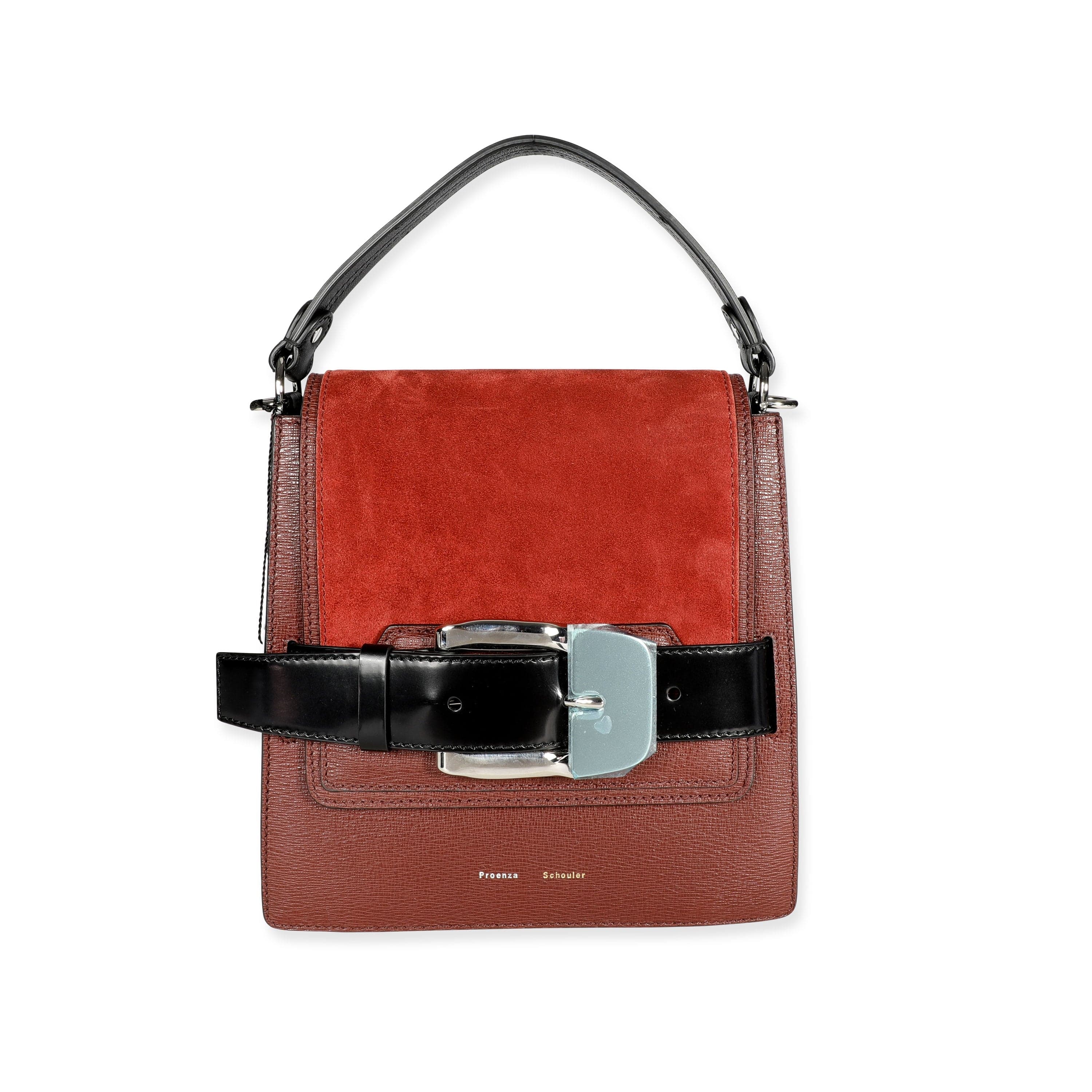 Proenza Schouler Proenza Schouler Russet Calfskin & Suede Buckle Trapeze Bag