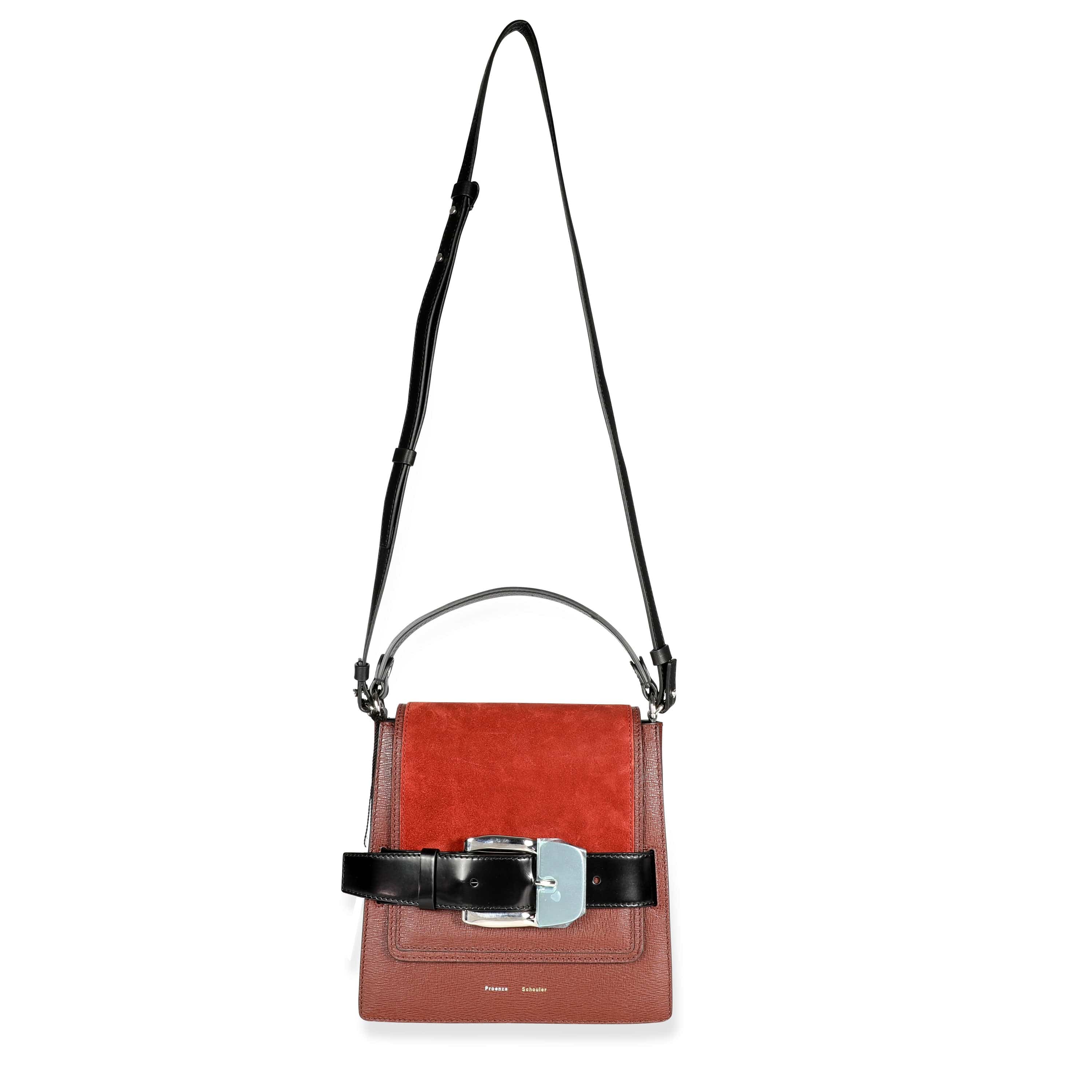 Proenza Schouler Proenza Schouler Russet Calfskin & Suede Buckle Trapeze Bag