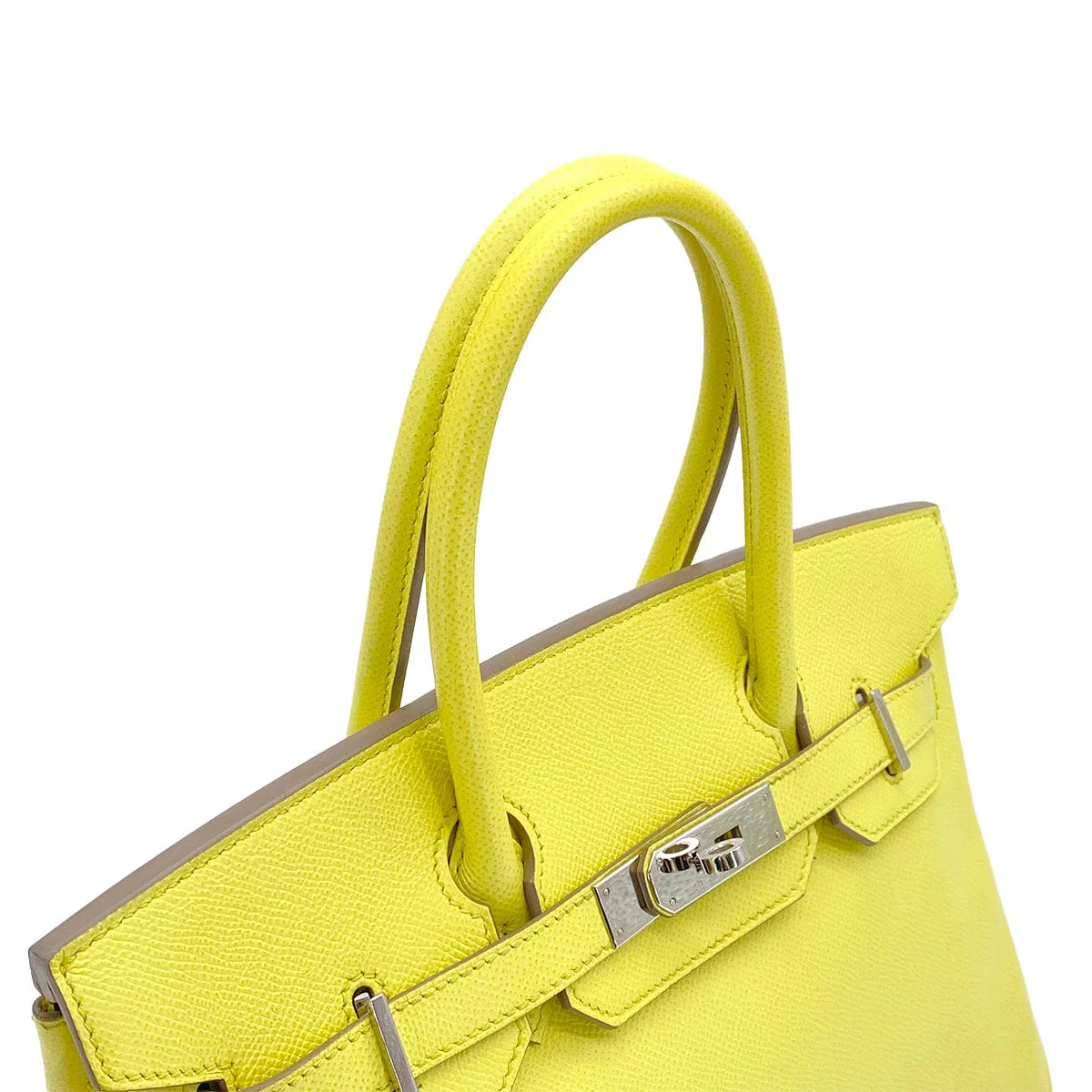 PURPOSE HERMES BIRKIN 30 LIME VEAU EPSOM HAND BAG 2013 SQUARE Q PALLADIUM HARDWARE 90322805